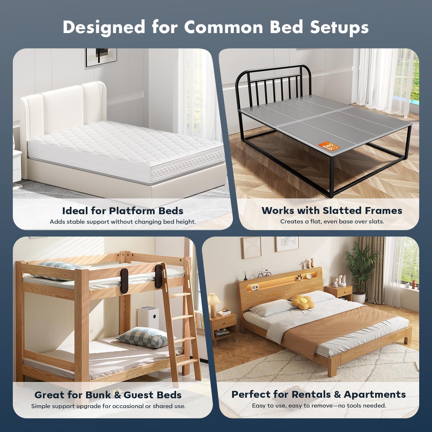 Thumbnail 6 de BedBro King 10mm Bunkie Board (76" x 80") – Grey Under Mattress Support
