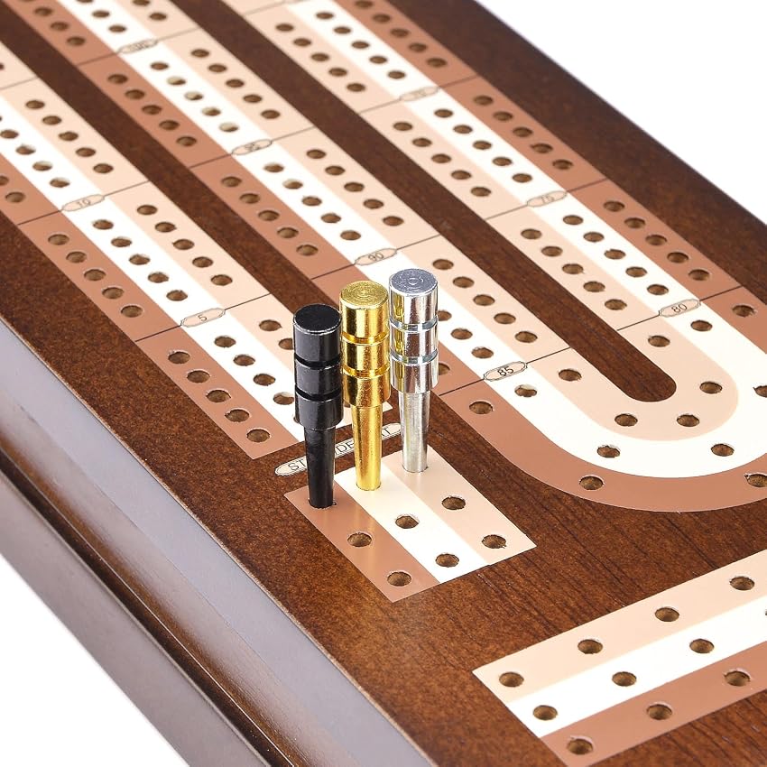 Thumbnail 4 de AMEROUS Wooden Cribbage Board Game with Magnetic Lock 🎲