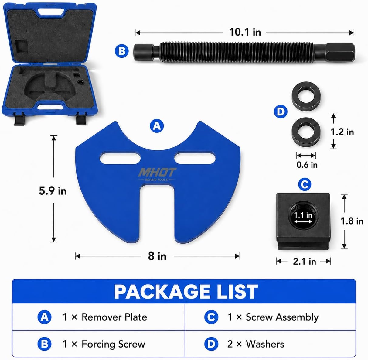 Detalle 1 de Mhot Wheel Hub Removal Tool Kit for 5-, 6-, and 8-Lug Hubs