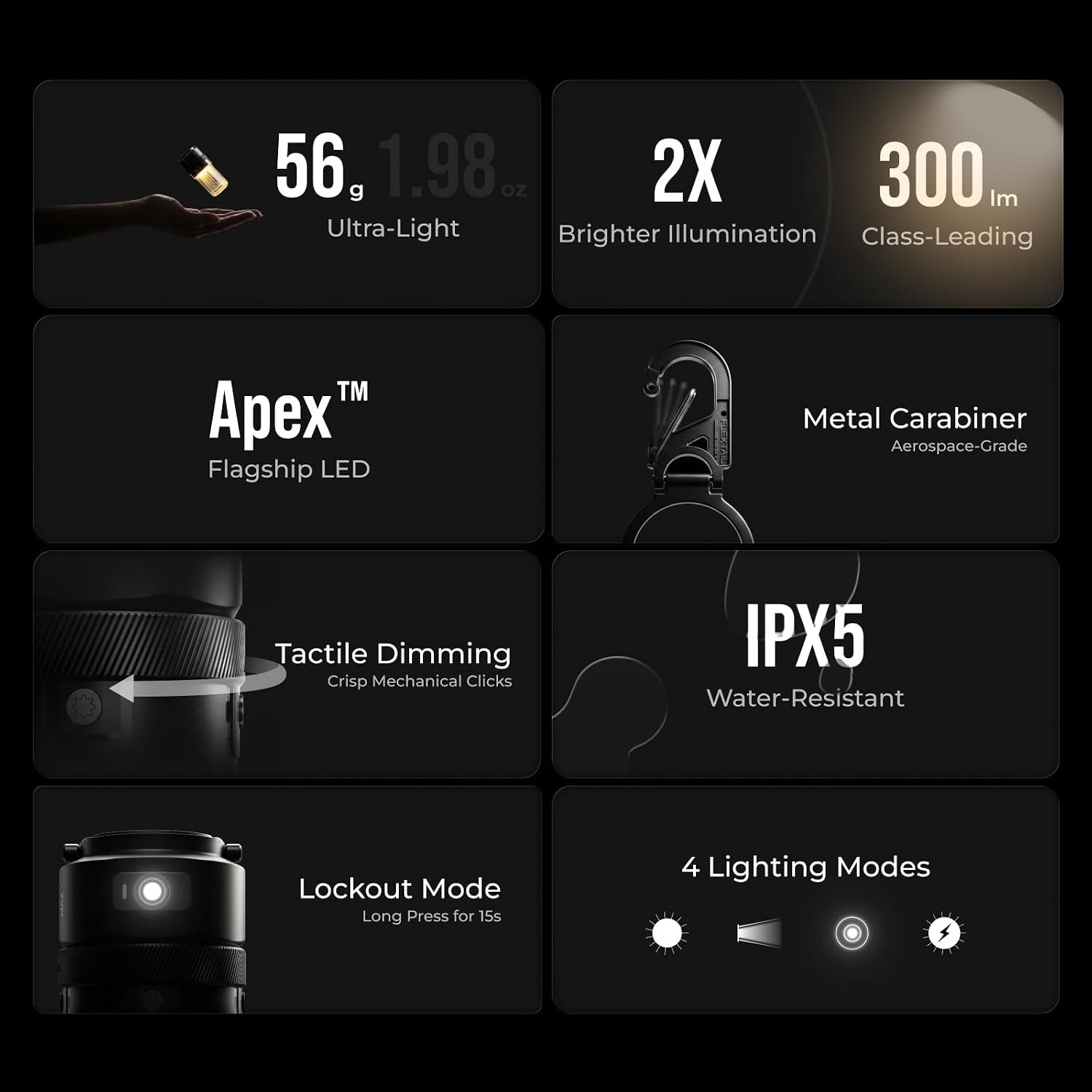 Detalle 2 de FLEXTAILGEAR ZL650cht Zero Lantern LED Camping Lantern, 300 Lumens, USB-C