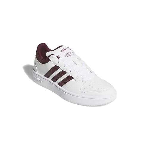 Detalle de adidas Men's Hoops Classic Shoes – FTWR White/Maroon/FTWR White, 11 UK