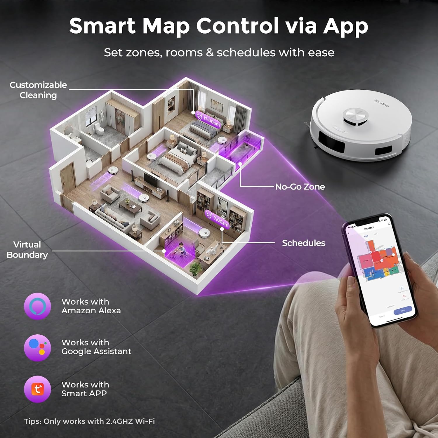 Detalle 2 de Robot Vacuum and Mop, 18,000Pa Suction