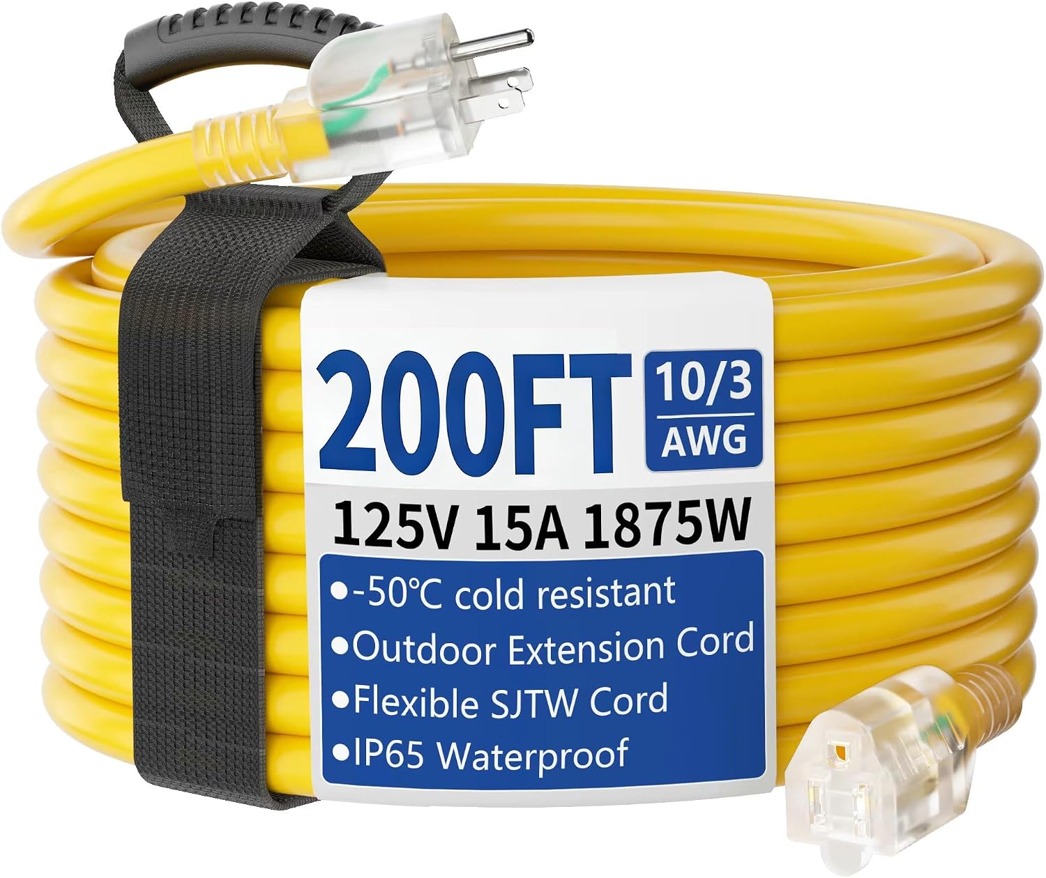 Detalle de cismorvex CIS-200Y-F 200 ft 10-Gauge Lighted Extension Cord