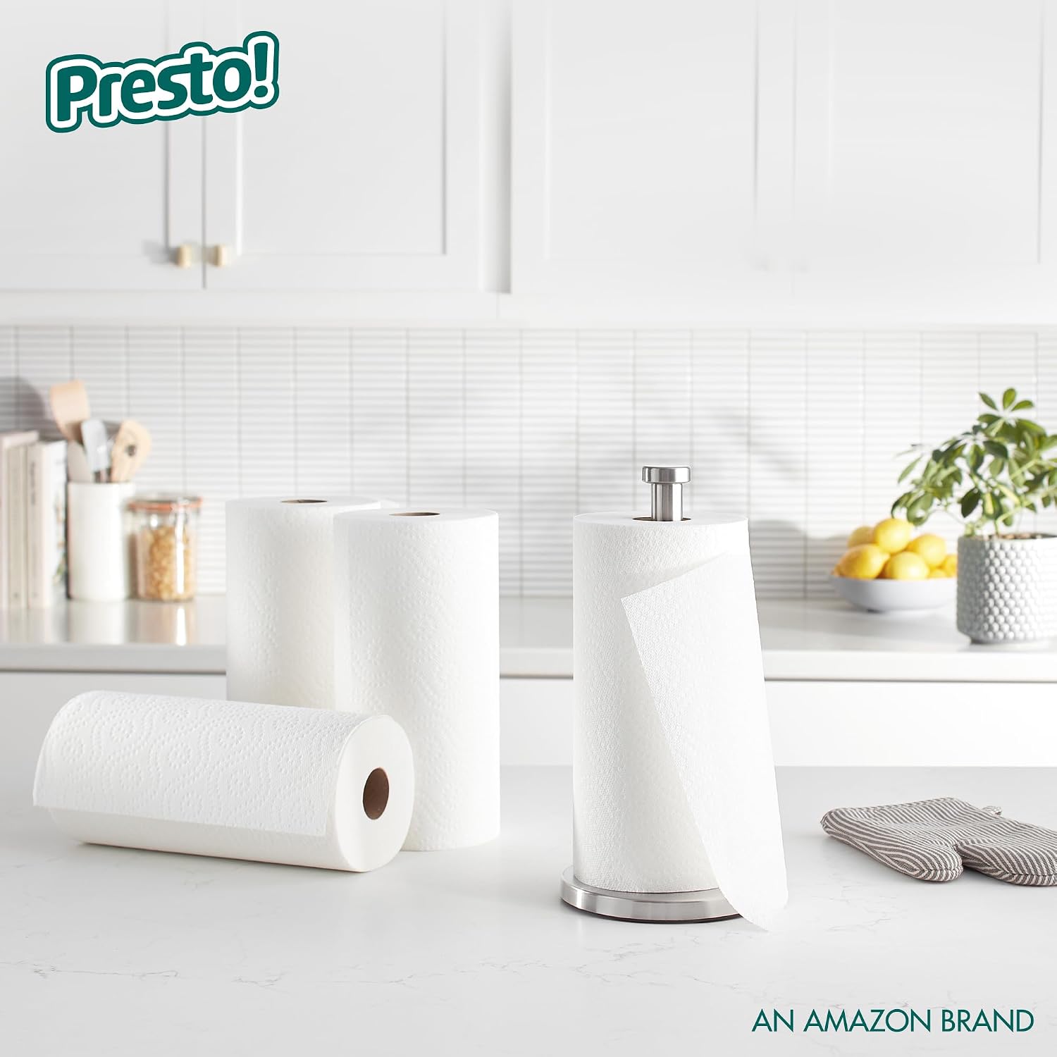 Thumbnail 5 de Amazon Brand - Presto! Ultra-Strong Premium Paper Towels: 12 Huge Rolls, 158 Sheets Each
