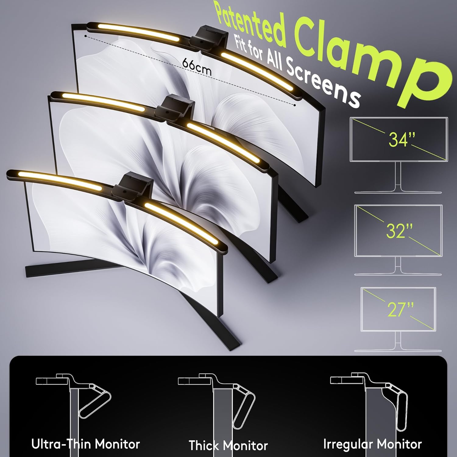 Thumbnail 6 de Quntis LI-HY-0201-GY 26-inch RGB Curved Monitor Light Bar with Remote