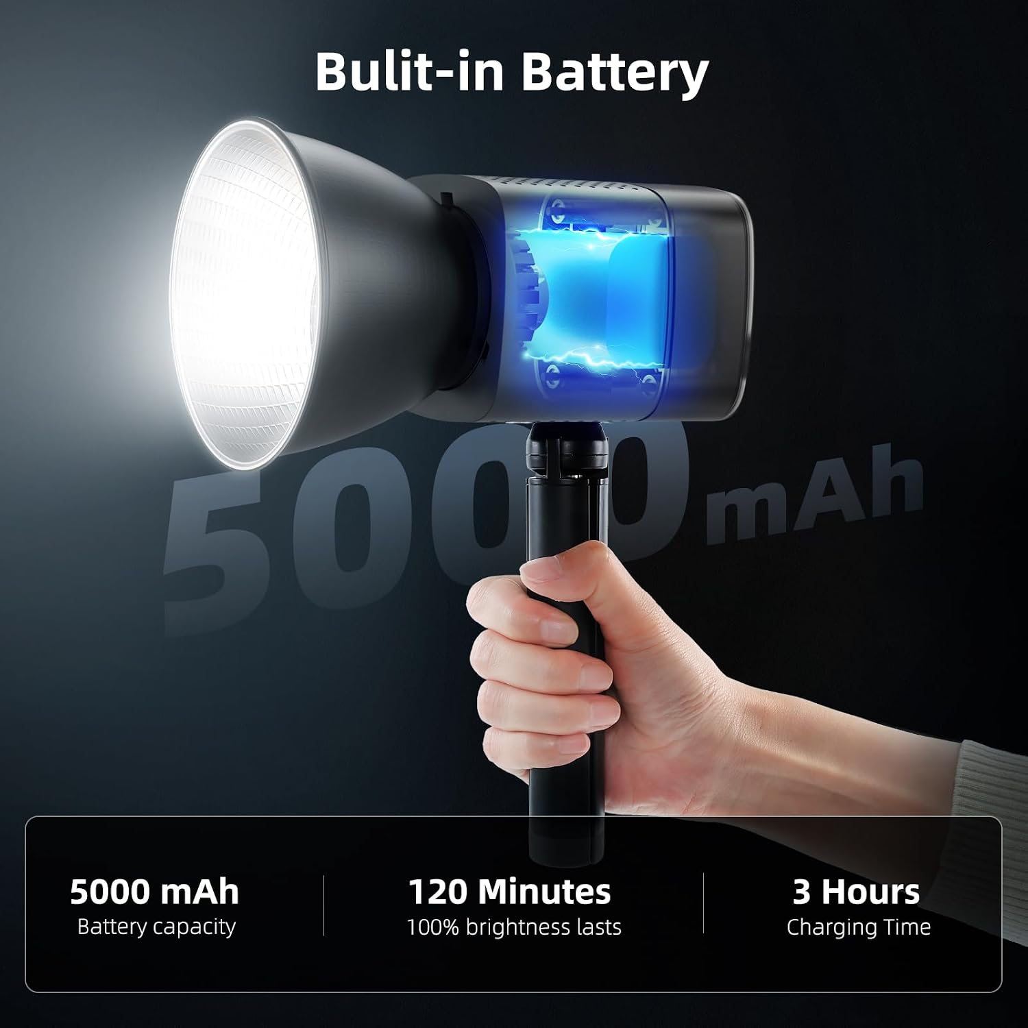 Thumbnail 5 de LUXCEO P40W Tragbares LED Videolicht – Bi-Color, 40 W, integrierter 5000 mAh Akku