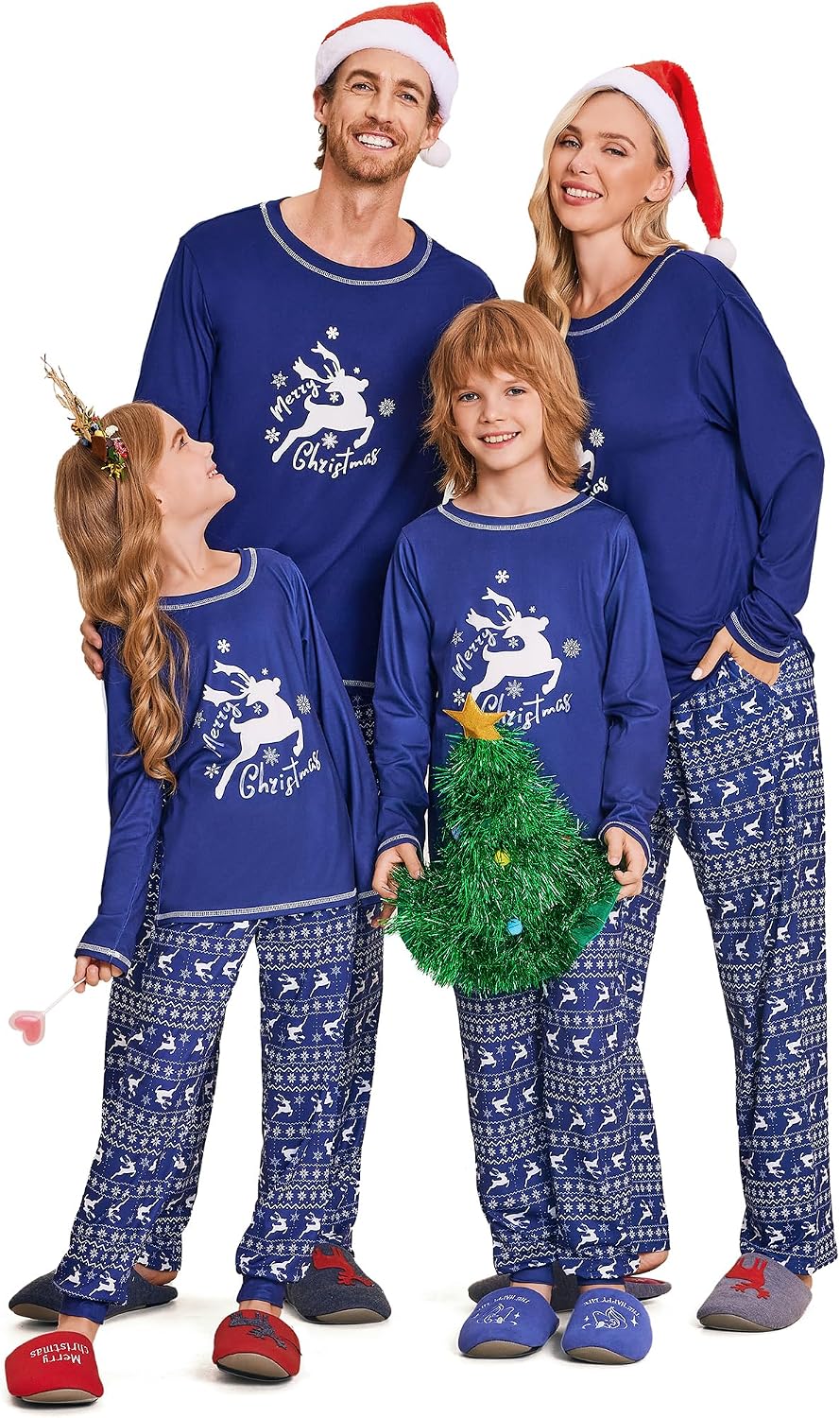 Detalle de Ekouaer Matching Christmas Pajama Set, Two-Piece