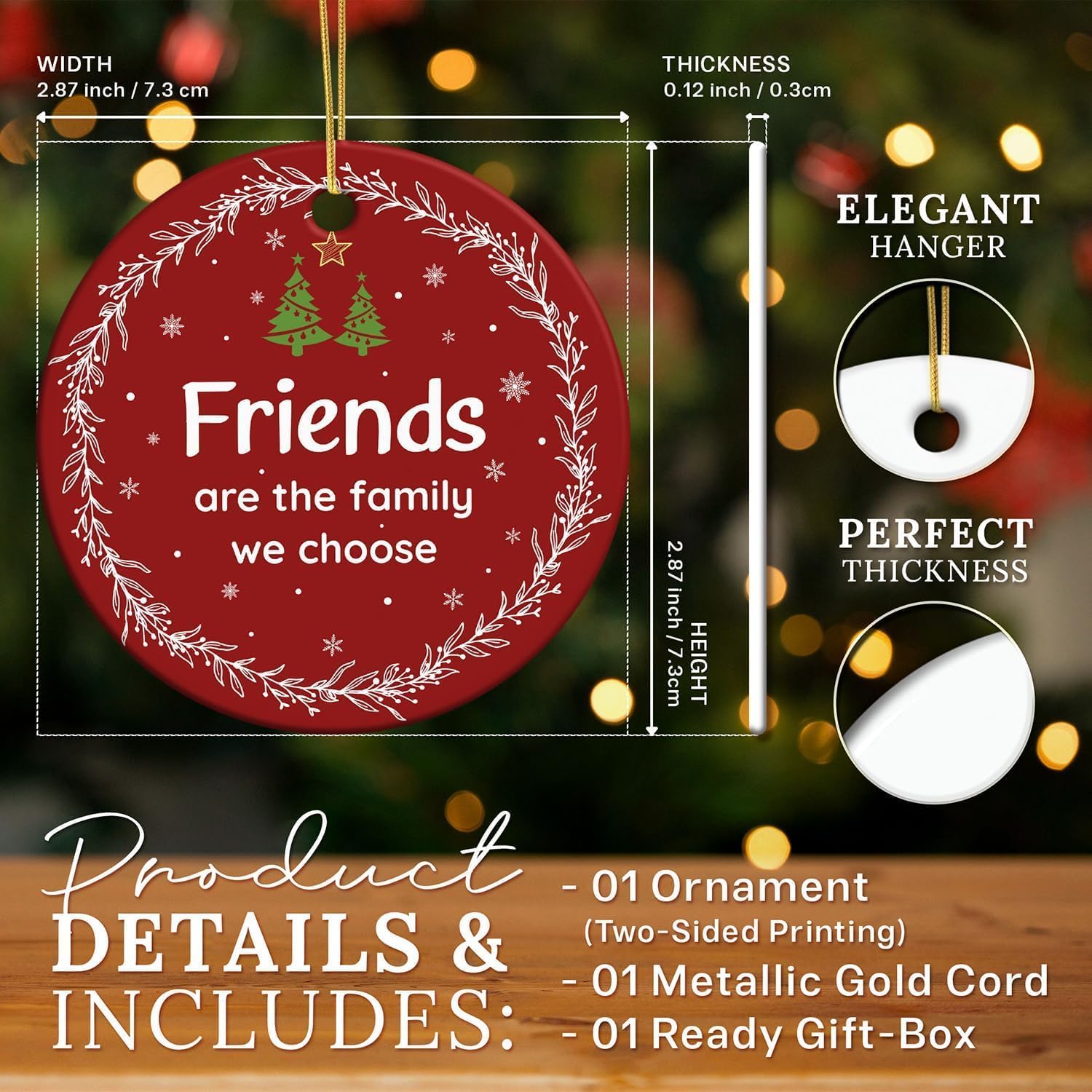 Thumbnail 1 de Friendship Christmas Ornament, Ceramic