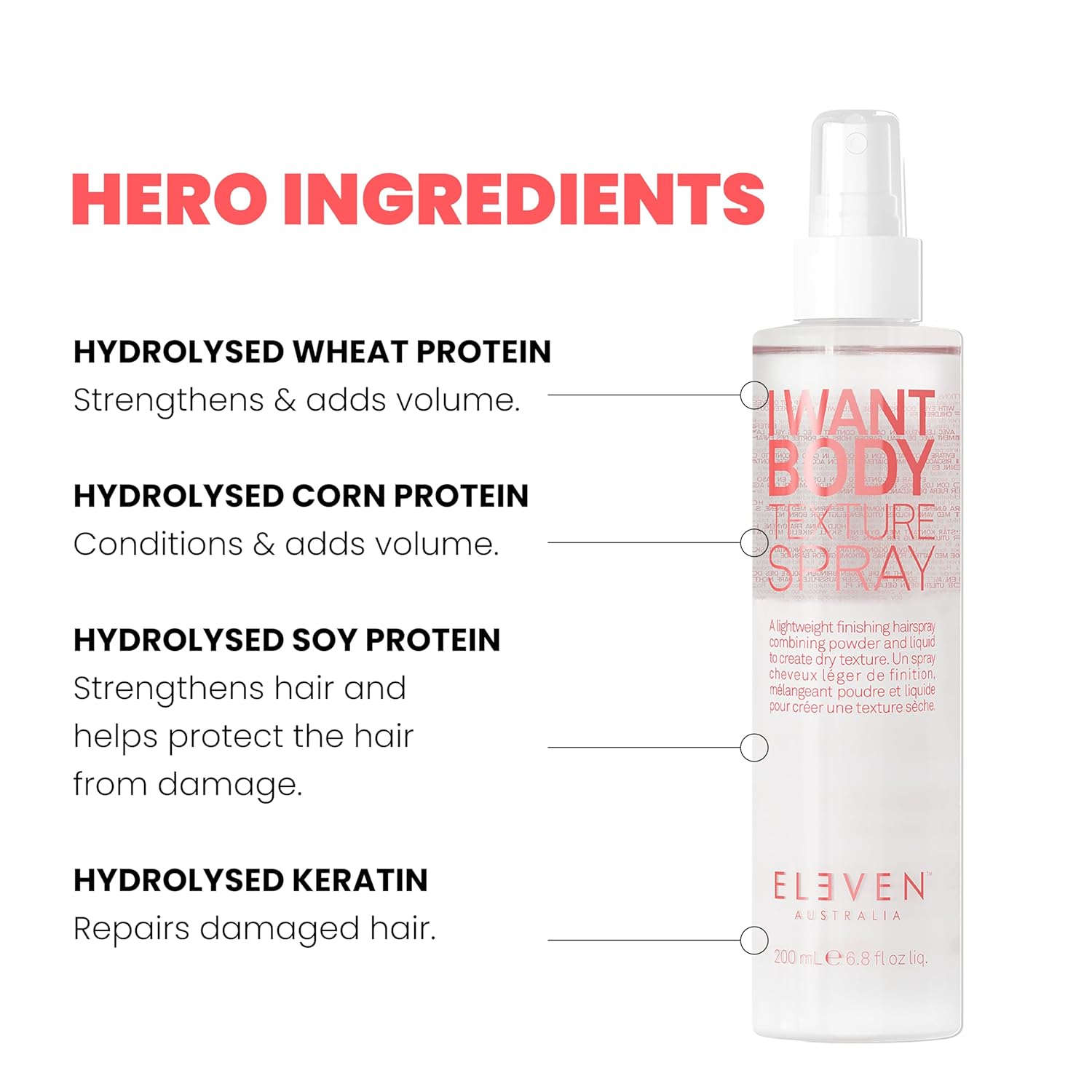 Thumbnail 2 de ELEVEN AUSTRALIA I Want Body Texture Spray – Texturspray für feines bis mittleres Haar