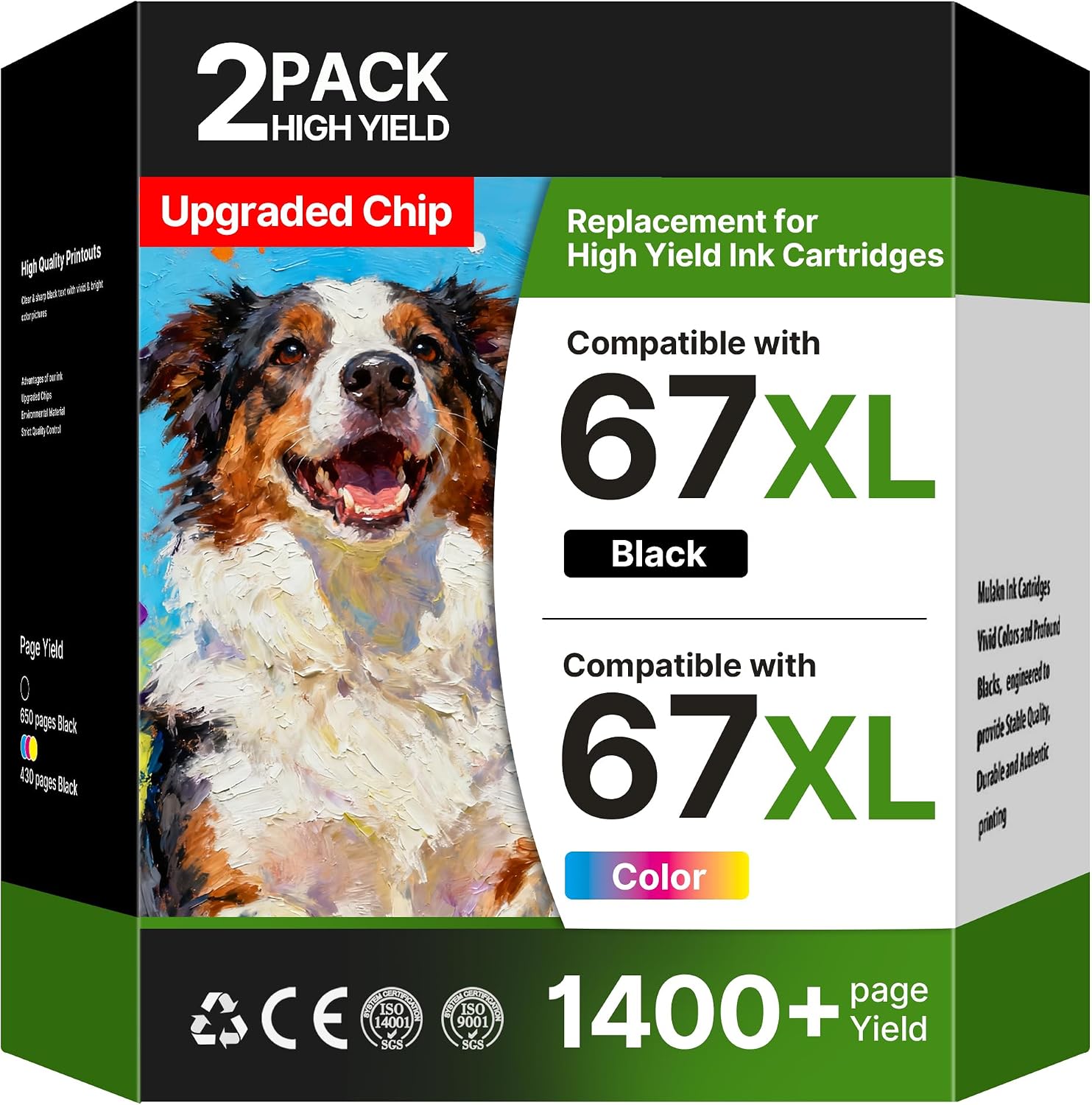 Acaves 67XL Ink Cartridges Combo Pack 1 Black 1 Color