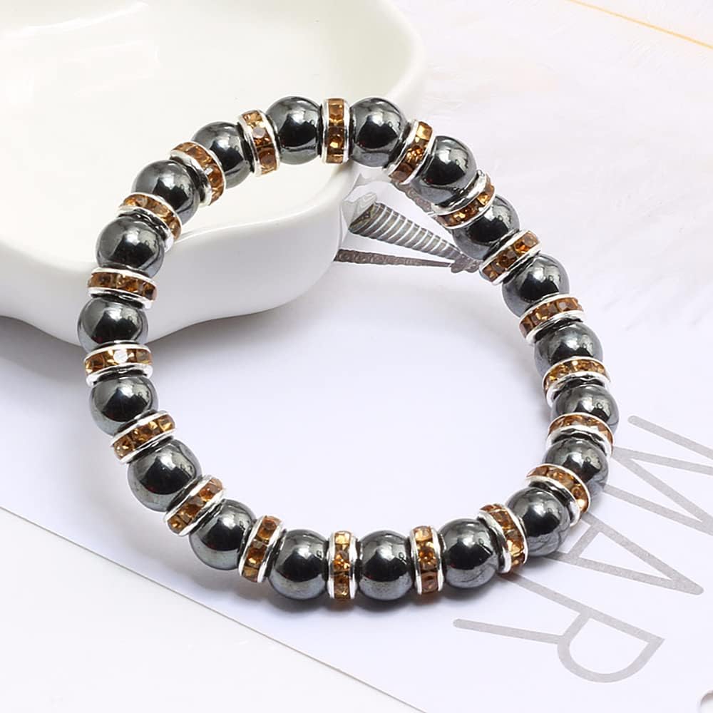 Detalle de Apocalyptic-K Magnetarmband mit Strasssteinen (6/8 mm) für Damen und Herren – antistatisch