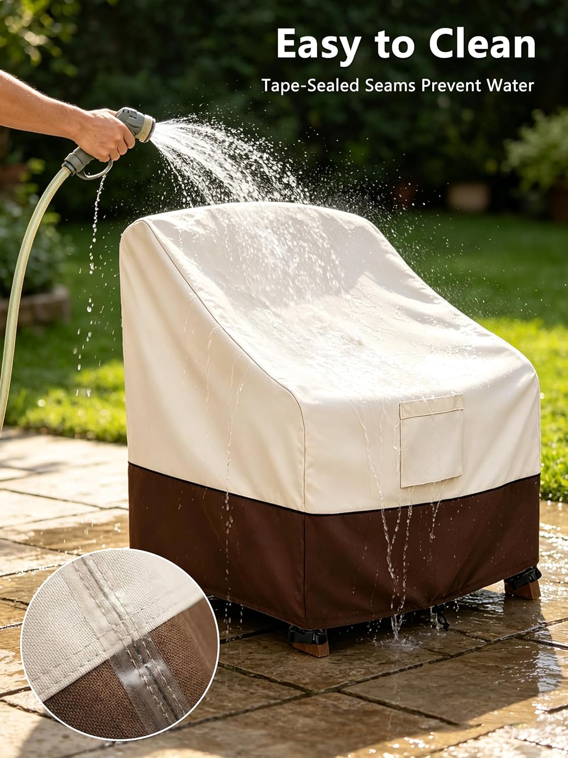 Detalle 2 de Bitubi 1010-ZS-2L Adirondack Chair Covers, Waterproof 2-Pack, up to 32 x 35 x 36 in