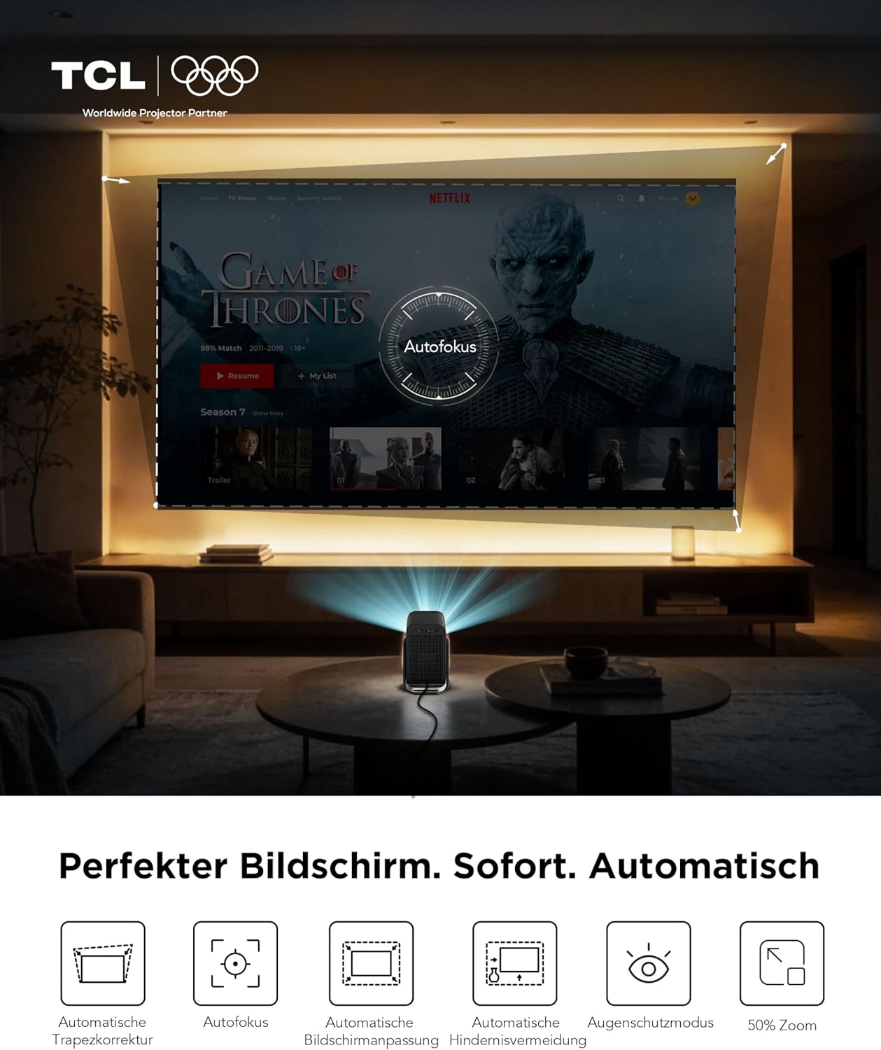 Detalle de TCL C1 Mini Beamer 230 Lumen 4K kompatibel
