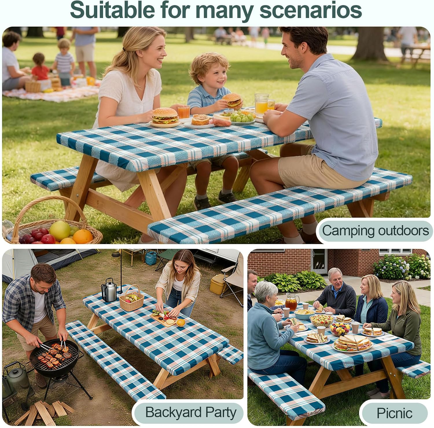 Thumbnail 6 de Picnic Table Cover Set for 72-Inch Tables
