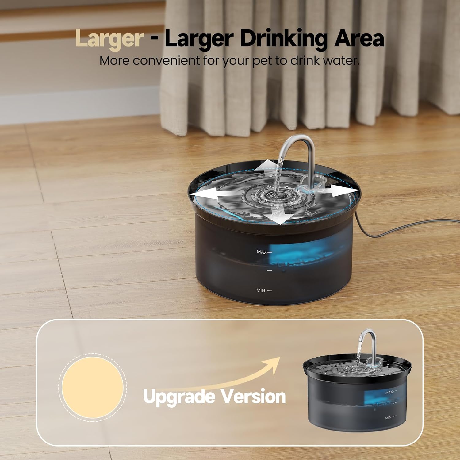 Thumbnail 3 de BMDSAE Fontanella per gatti con pompa ultra silenziosa e filtro a carbone attivo, capacità 2,5 L