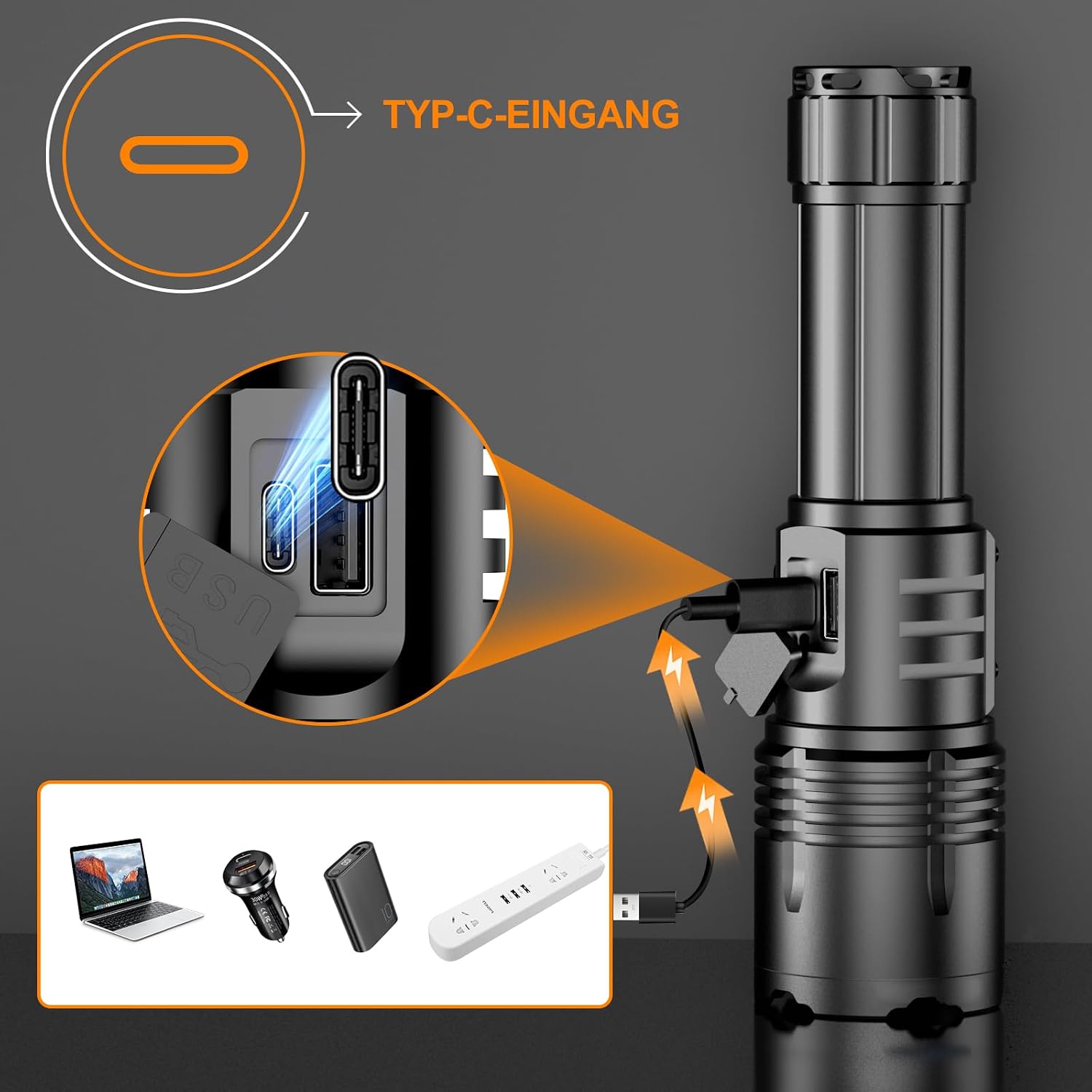 Detalle 2 de Relybo torcia LED 1.000.000 lumen ricaricabile