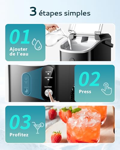 Detalle de EUHOMY Machine à glaçons 15 kg/24 h — compacte, économe et facile d’entretien