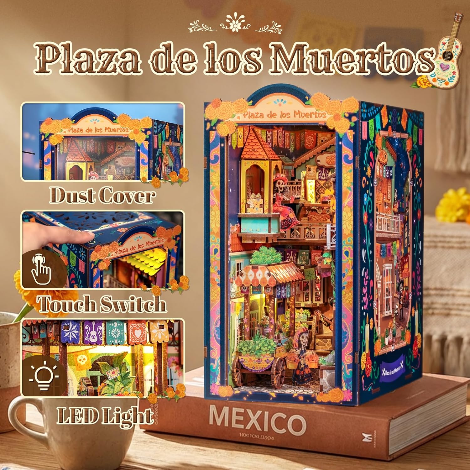 Detalle de CUTEBEE Book Nook Kit - Plaza de Los Muertos Edition