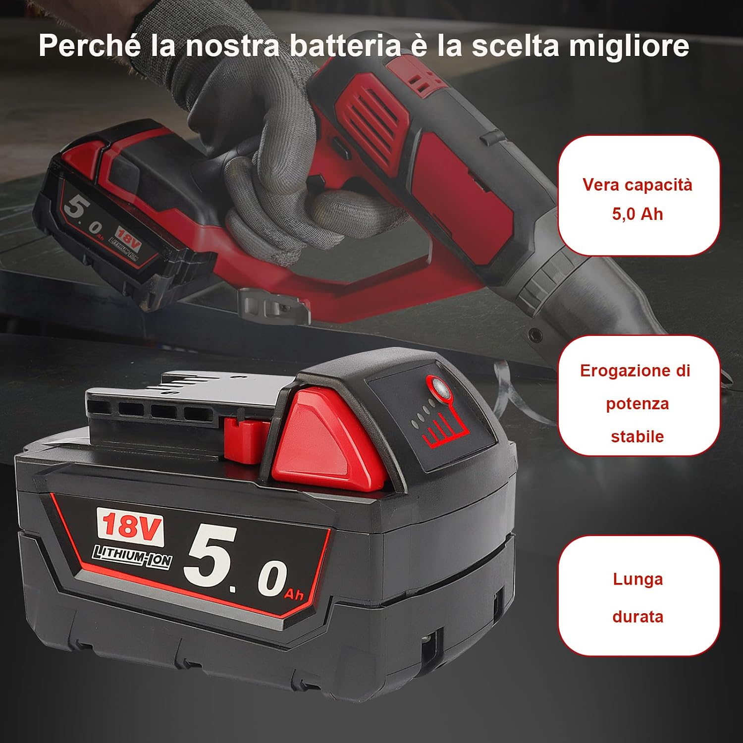 Thumbnail 4 de Waitley M18B5 batteria 5,0 Ah per utensili