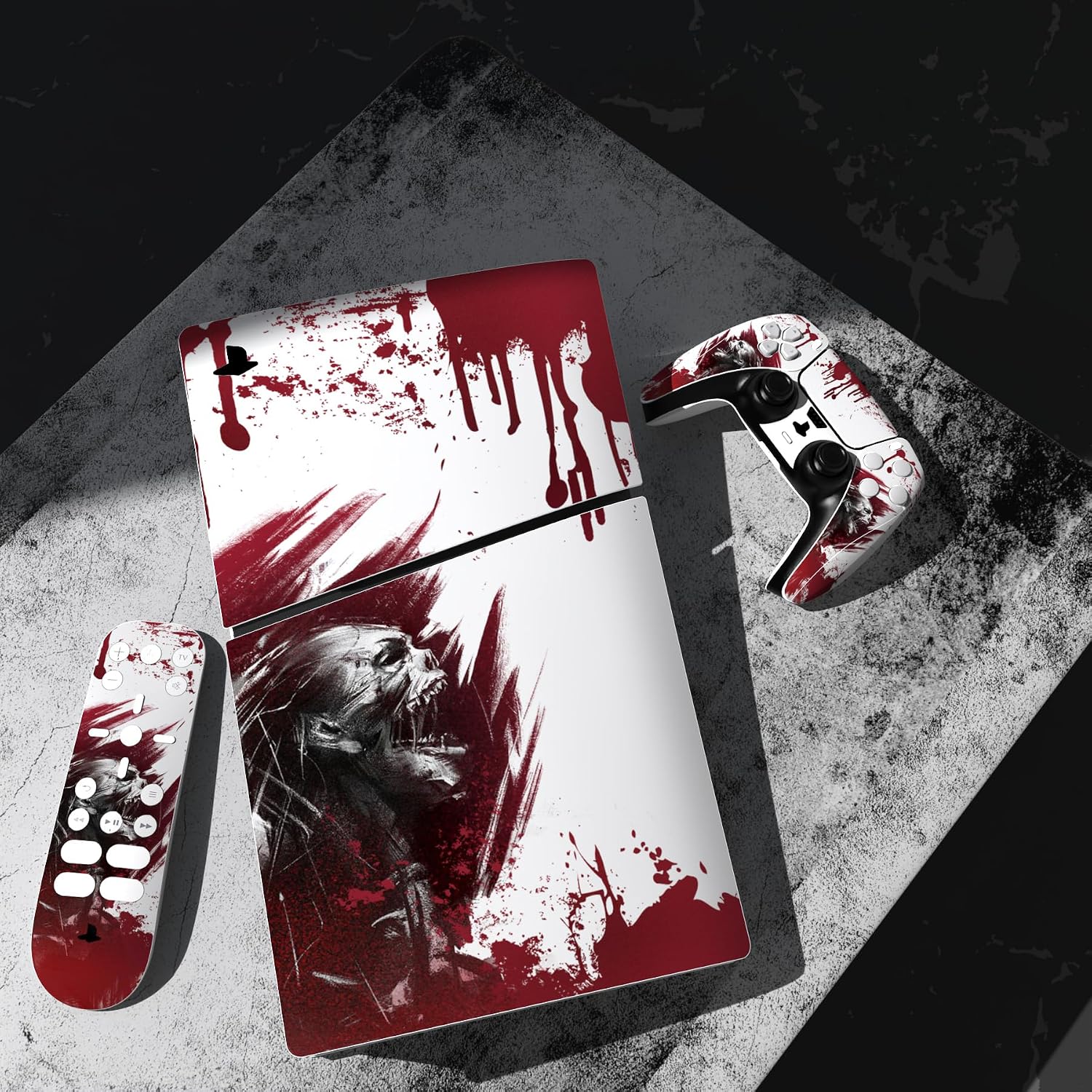 Thumbnail 4 de PlayVital Full Set Skin Sticker for PS5 Slim Digital Edition – Blood Zombie