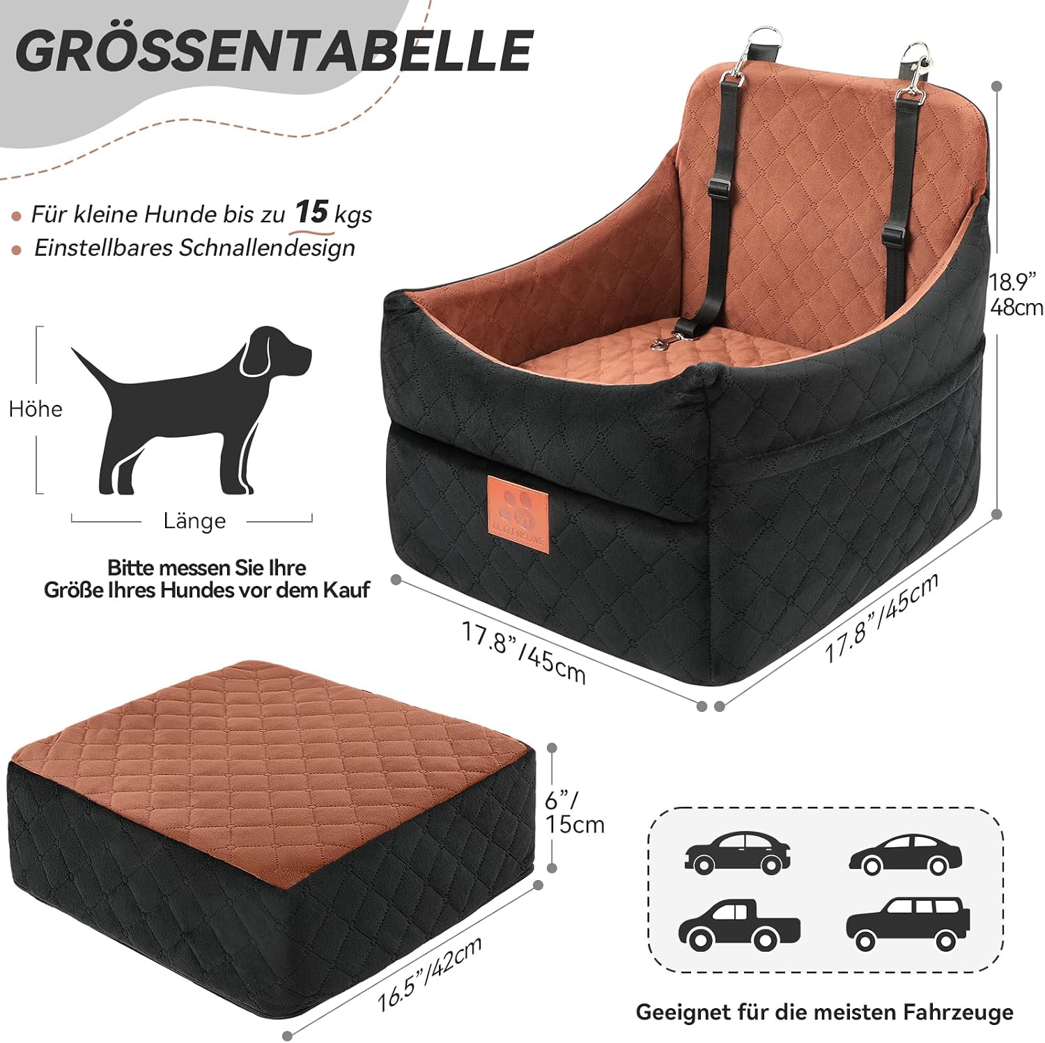 Detalle de GL GLENSLAVE Hunde-Autositz 35 Pfund