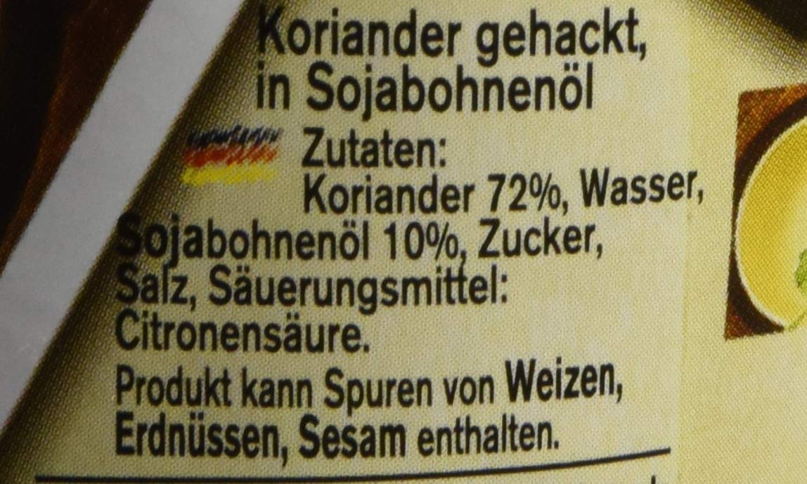 Detalle 2 de Exotic Food Koriander, gehackt in Sojabohnenöl – 6er Pack (6 x 100 g)