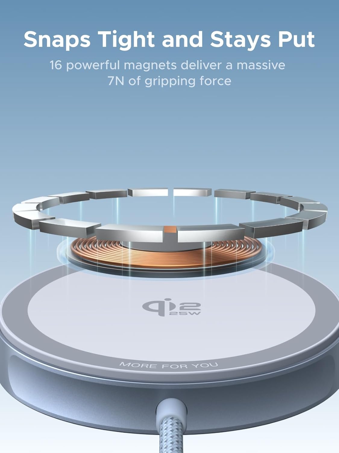 Thumbnail 5 de UGREEN MagFlow Qi2 25W caricatore wireless magnetico per iPhone MagSafe