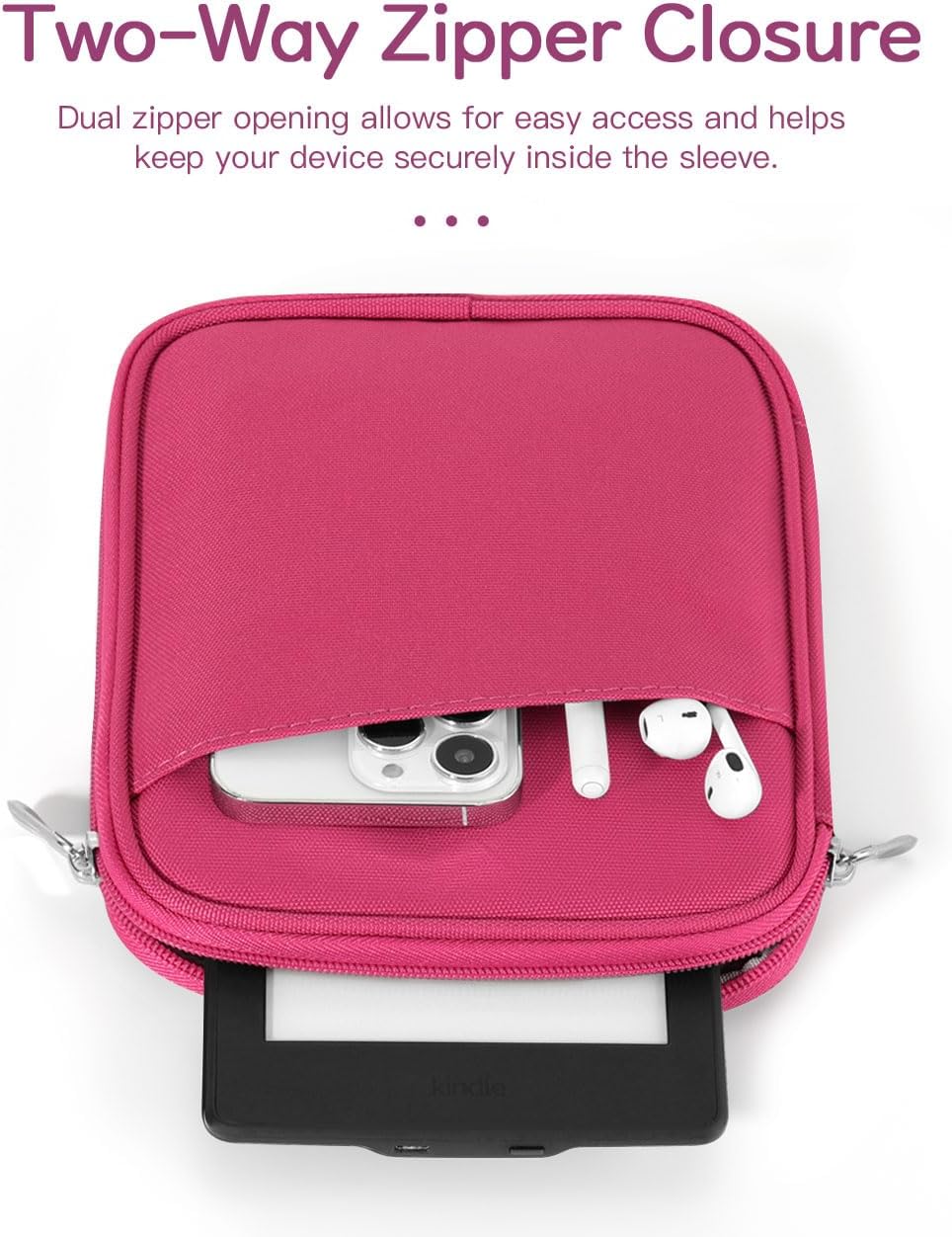 Detalle de Vinabilia 6–7 Zoll Sleeve Tasche Hülle für 7" Kindle & weitere E-Reader (Rosenrosa)