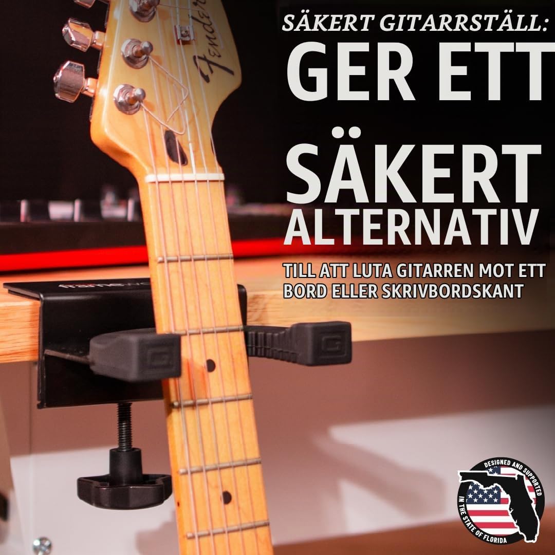 Detalle de Gator Frameworks GFW-GTRDSKCLAMP-1000 – gitarrhalsfäste med skrivbordsklämma