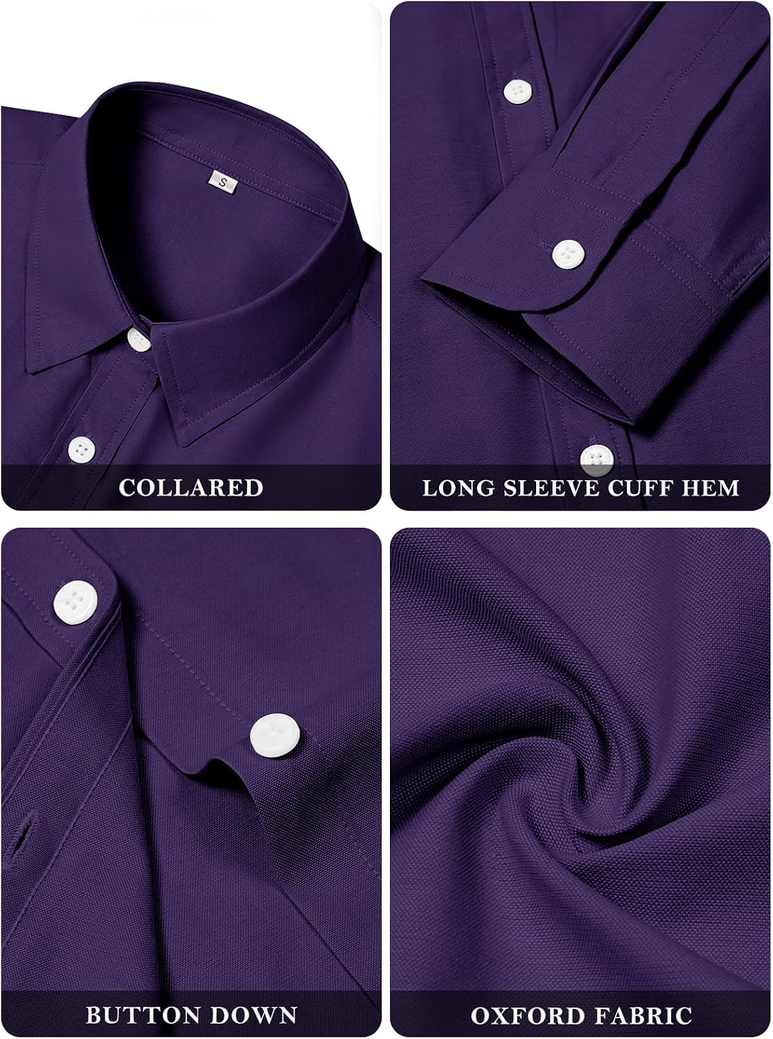 Detalle 2 de Mutitop Cotton Oxford Button-Down Shirt for Women, Long Sleeve with Pocket