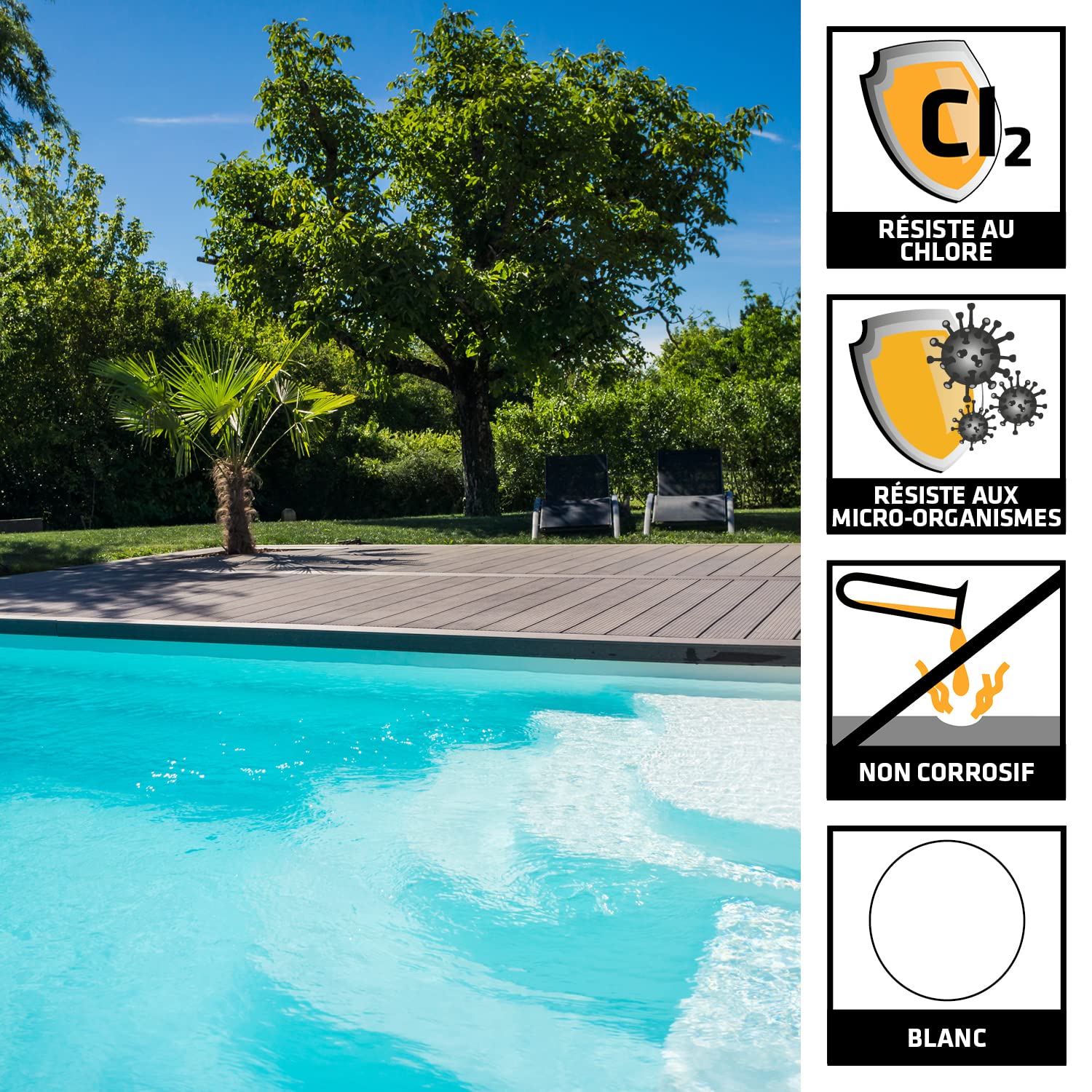 Thumbnail 1 de SikaSeal-163 Mastic Silicone spécial immersion – Jointoiement piscine et bassins blanc (300 ml) par SIKA