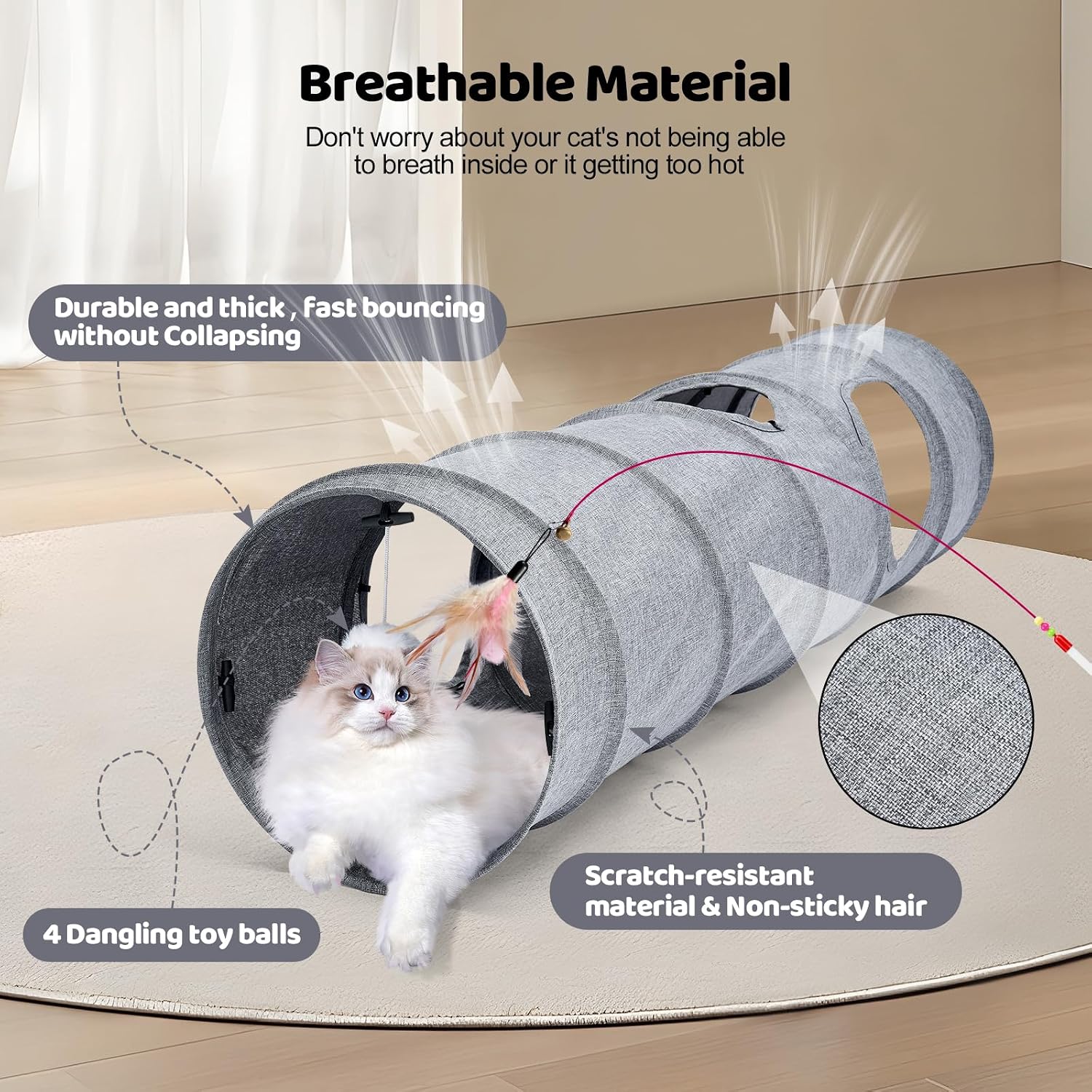 Detalle de Odoland cat play tunnels 110cm