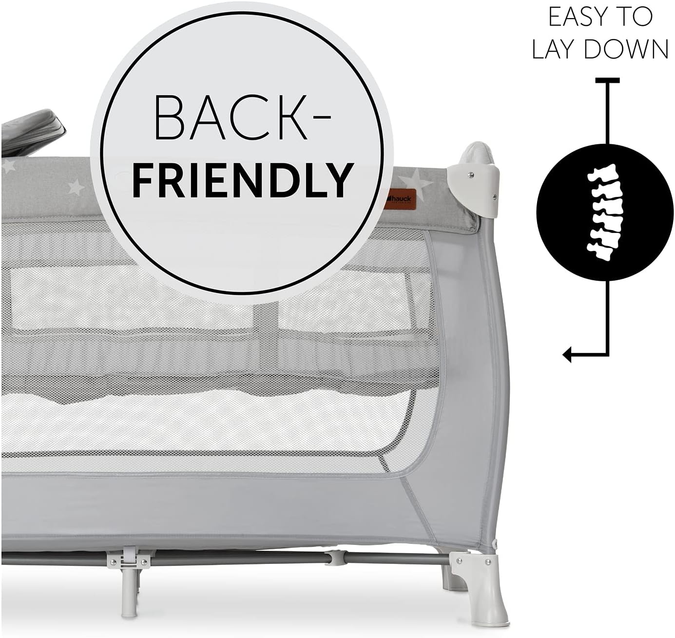 Detalle de hauck Sleep N Play Center, Stars: Travel Cot Set with Changing Mat and Hatch