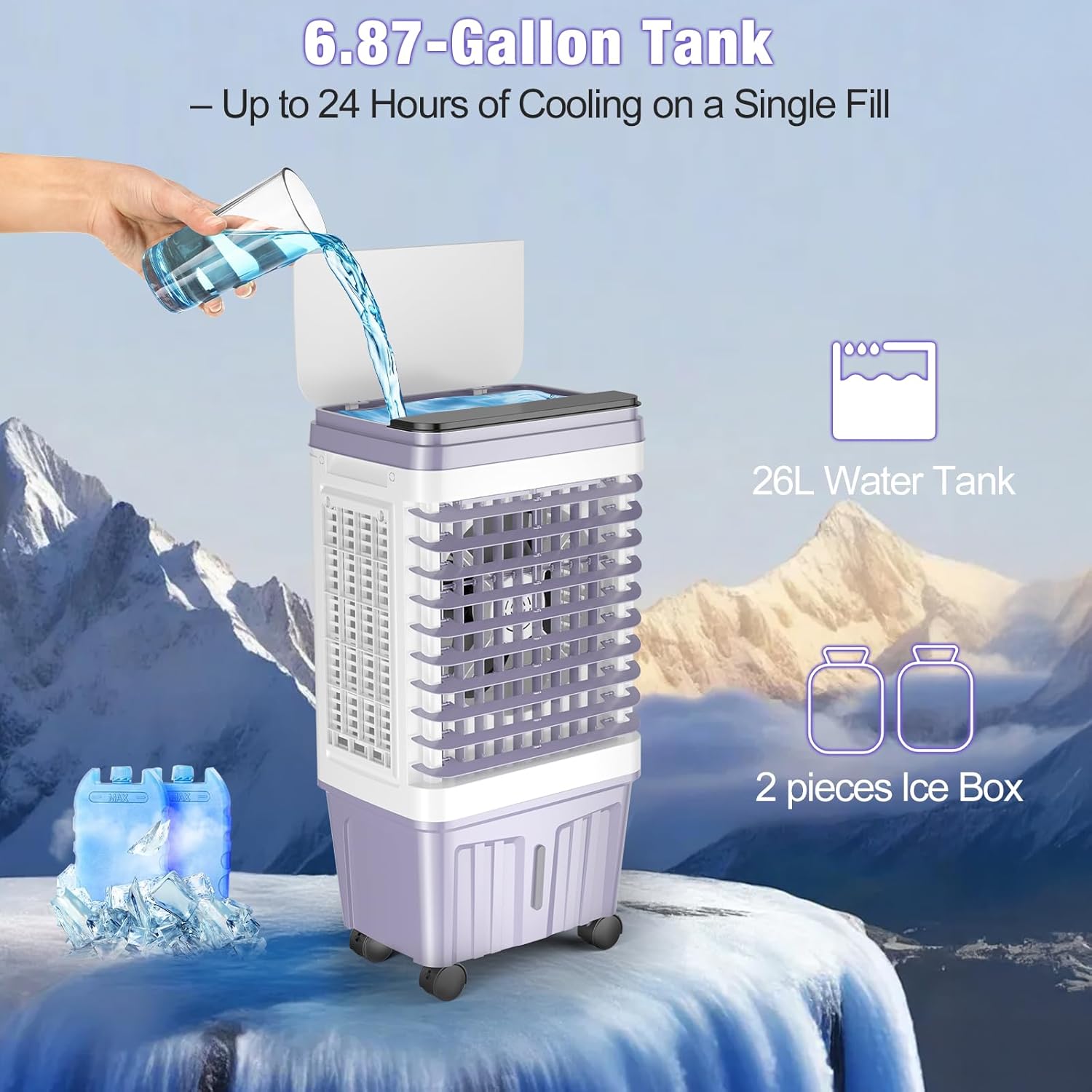 Thumbnail 3 de Portable Air Conditioners: 3000 CFM Swamp Cooler with 6.87 Gallon Tank