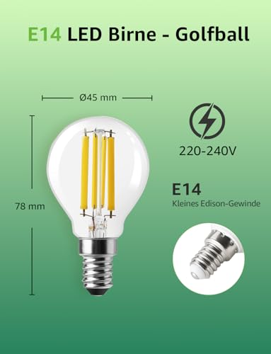 Detalle de Lepro E14 LED warmweiß 2,2W P45 470 lm 2700K – 4 Stück