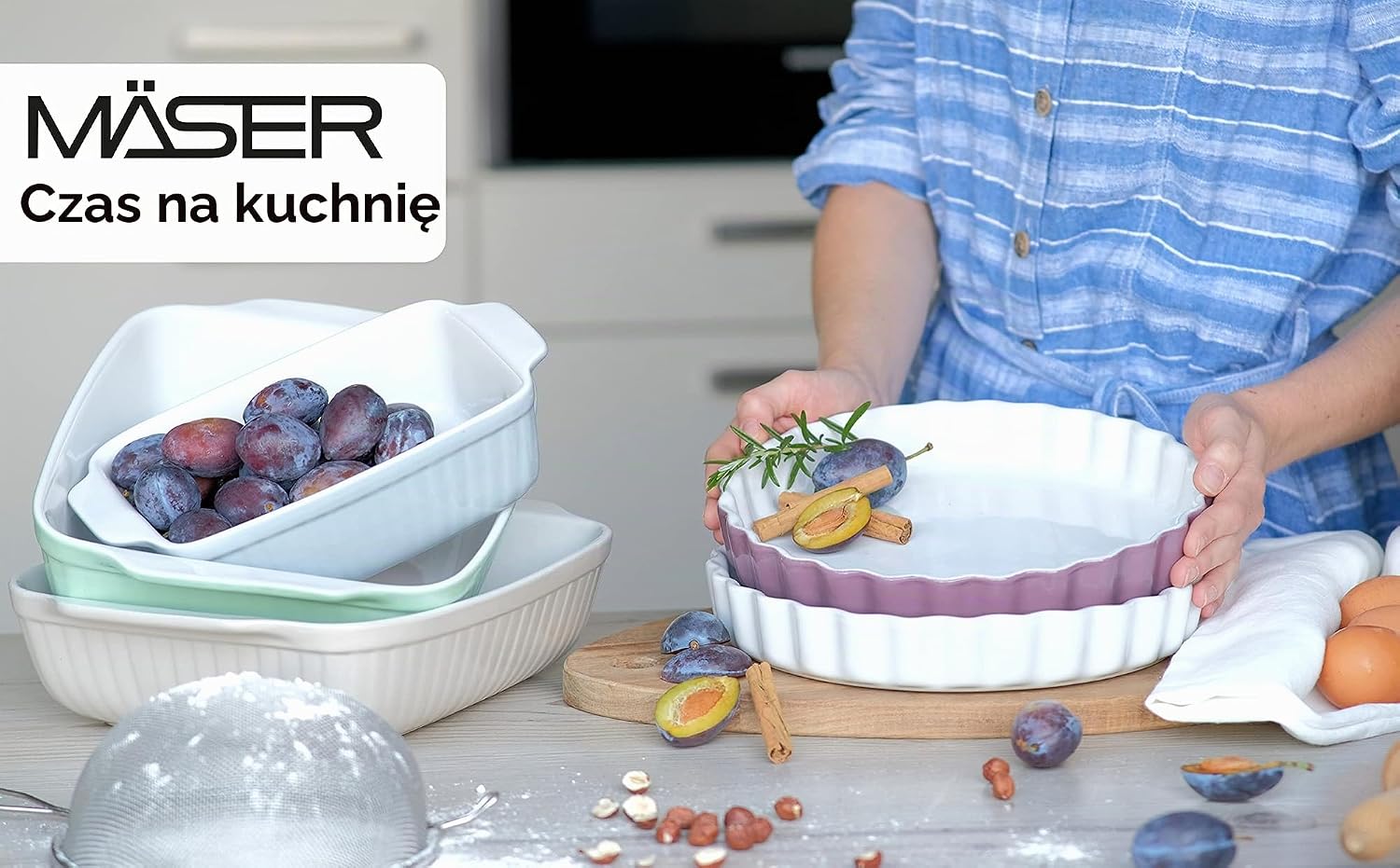 Detalle de MÄSER 931143 Kitchen Time – ceramiczna forma do tarty Ø 27 cm