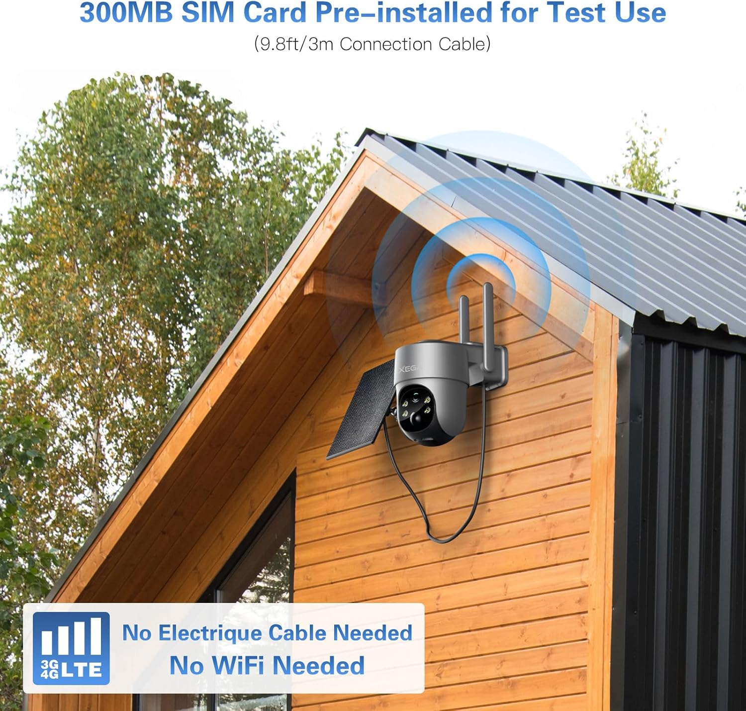 Detalle de Xega 4G LTE Solar Security Camera 2K