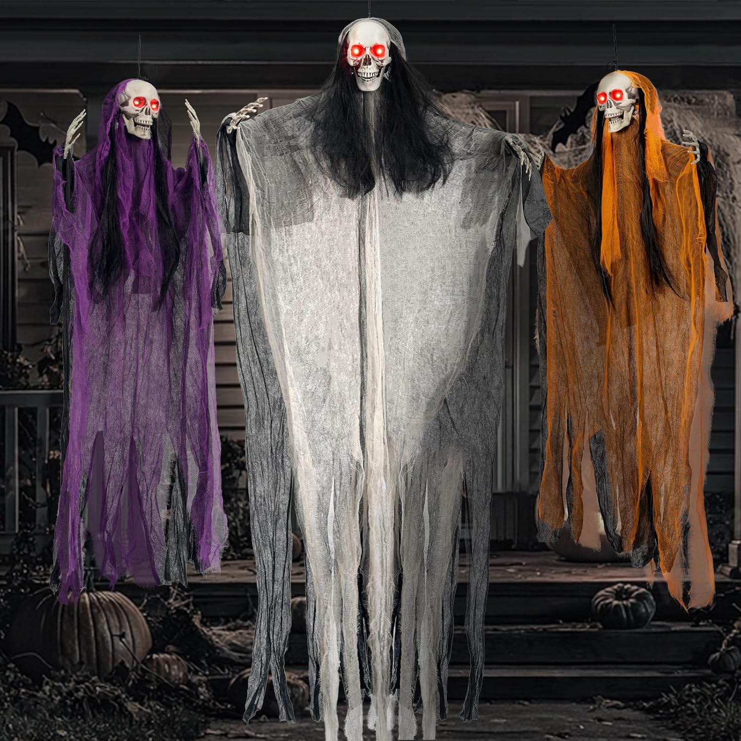 Thumbnail 6 de Hanging Halloween Ghost Decorations, 3-Pack