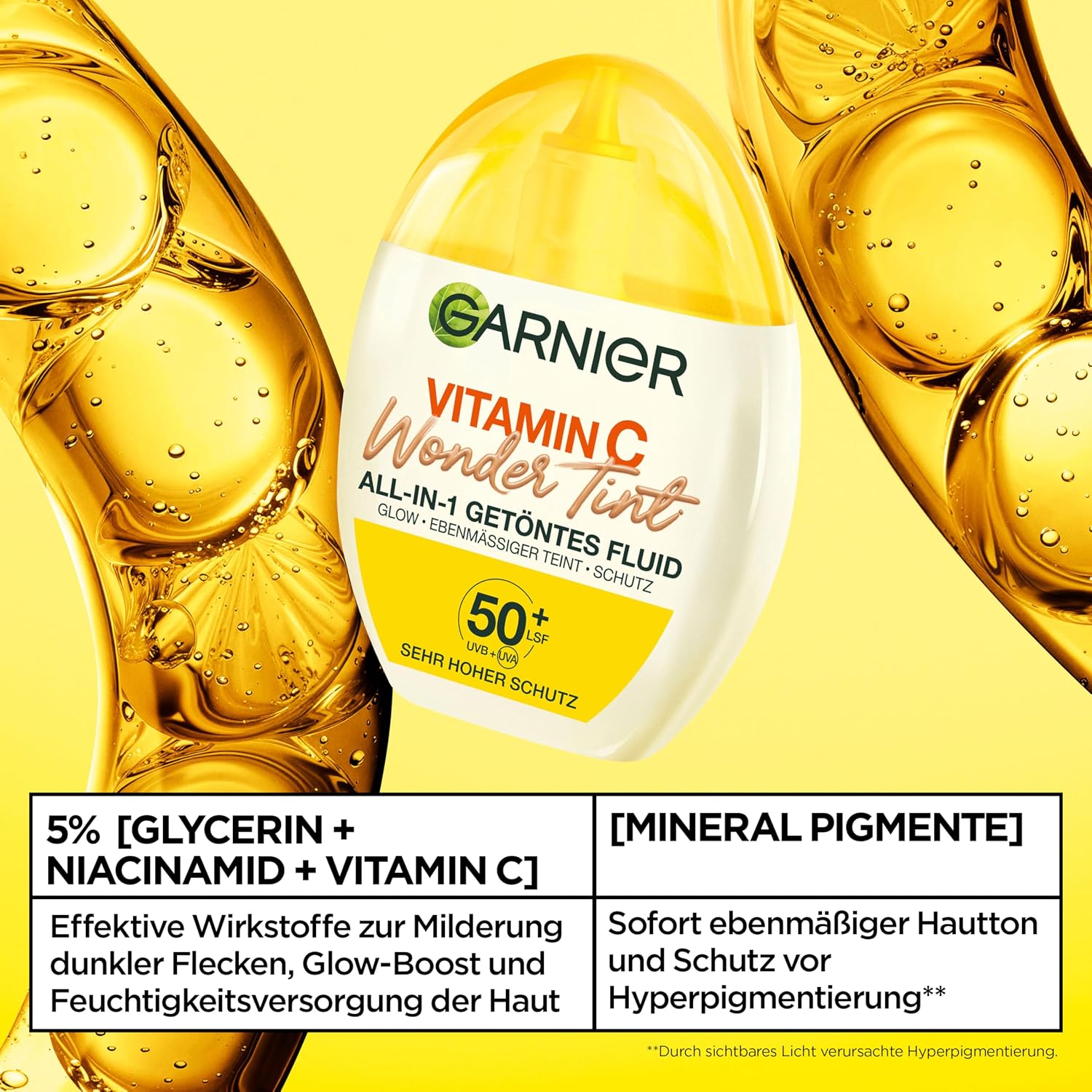 Detalle de Garnier Vitamina C Wonder Tint All-In-1 Fluido colorato SPF 50+