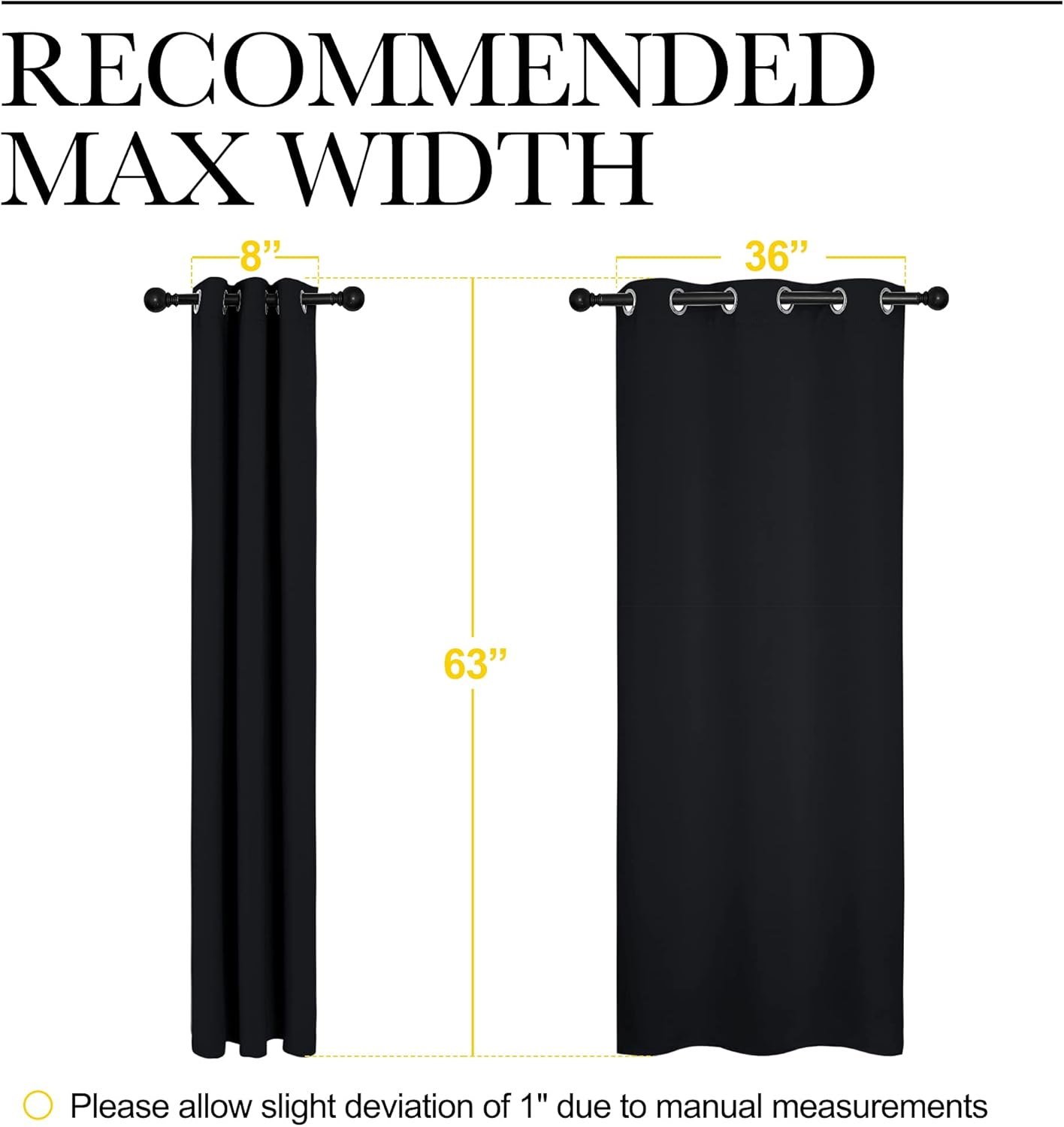 Detalle de NICETOWN Pitch Black Blackout Curtains 42ร63 ๐ช