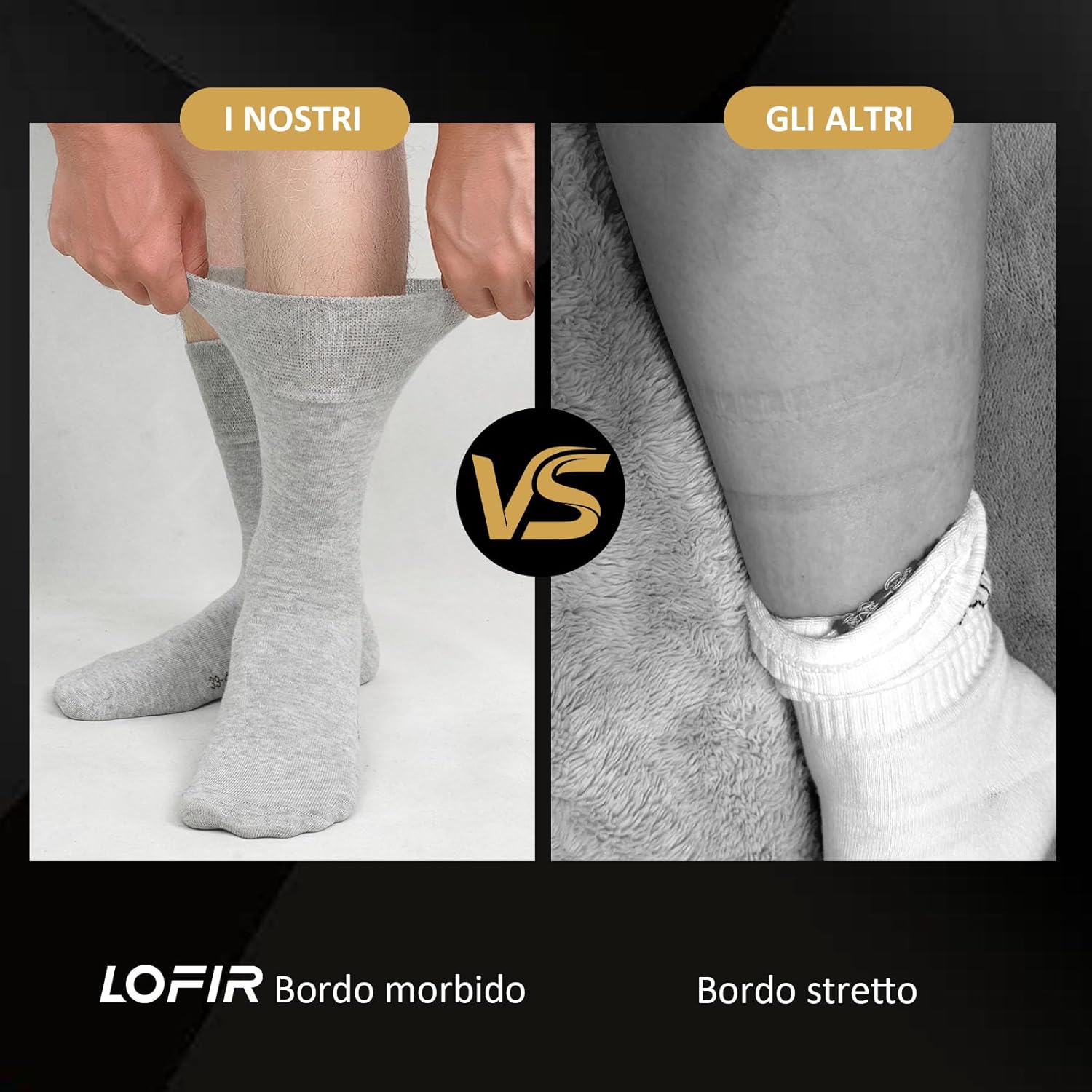 Thumbnail 4 de LOFIR Calzini uomo eleganti in cotone traspirante, senza elastico e senza cuciture (confezione da 6 paia)