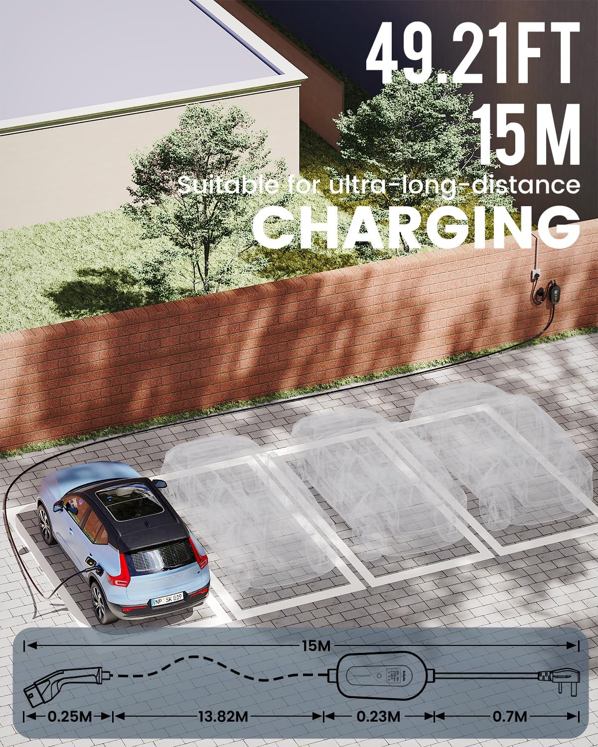 Detalle de EzGoGo EV Charger Cable Type 2 15M 3kW