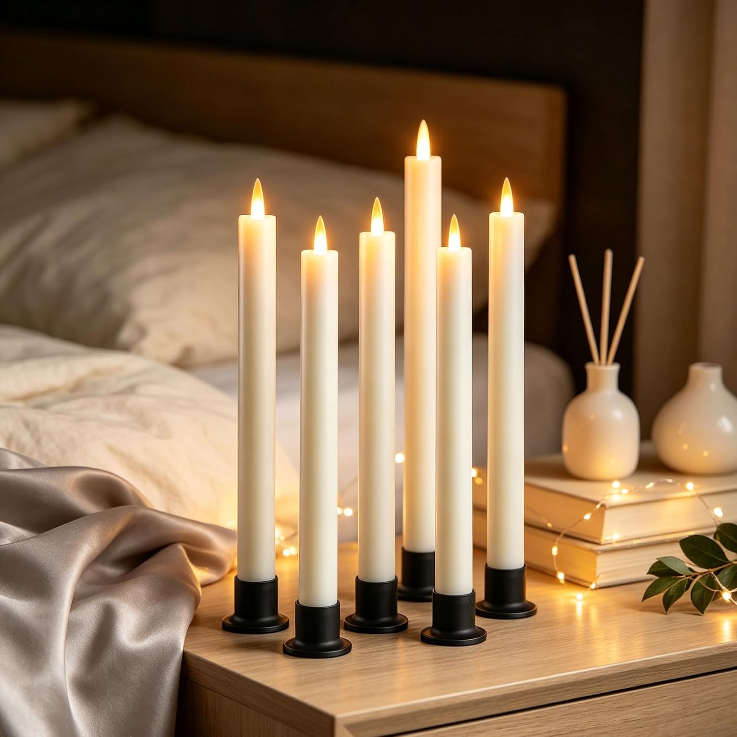 Thumbnail 6 de Da by GMGL-6 Ivory Flameless Taper Candles, 6-Pack with Remote Control