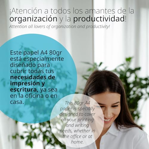 Detalle de Paquete Folios A4 80g de OFITURIA (500 hojas) – Multifunción para Impresión, Escritura y Dibujo