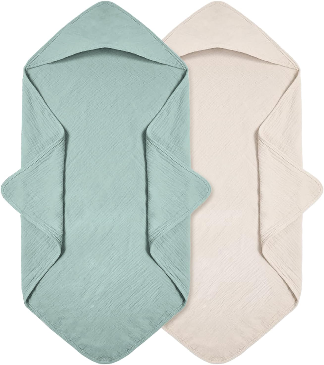 Thumbnail 6 de HAGOT Kapuzenhandtuch für Babys 80x80 cm – Babybadetuch aus Korallenvlies, Weiß