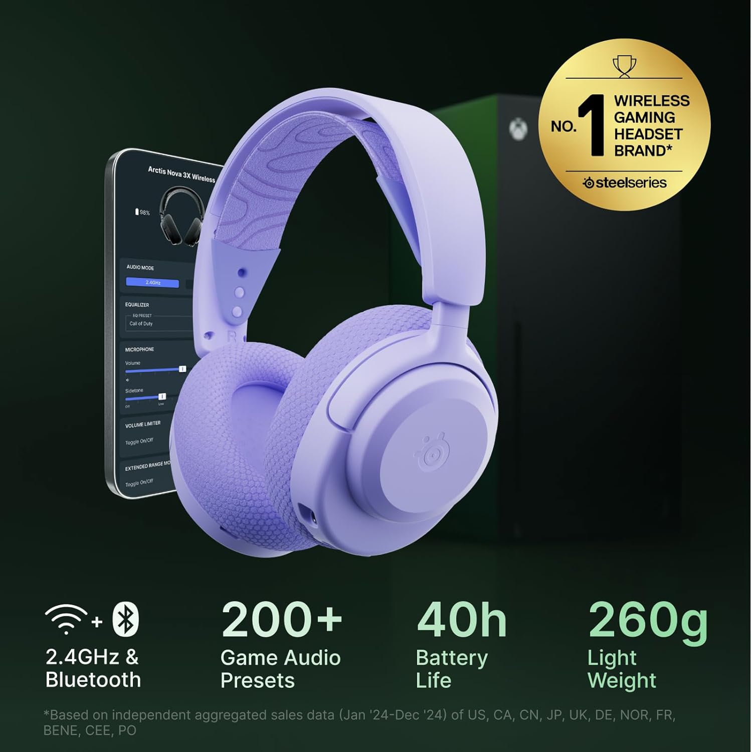 Thumbnail 1 de SteelSeries Arctis Nova 3X Wireless Headset (Lavender) for Xbox, PC and more