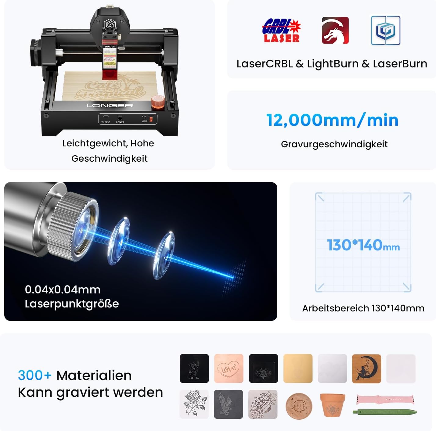 Thumbnail 1 de Longer Ray5 Mini 2,5W: incisore laser CNC compatto con WiFi e area di 140×130 mm