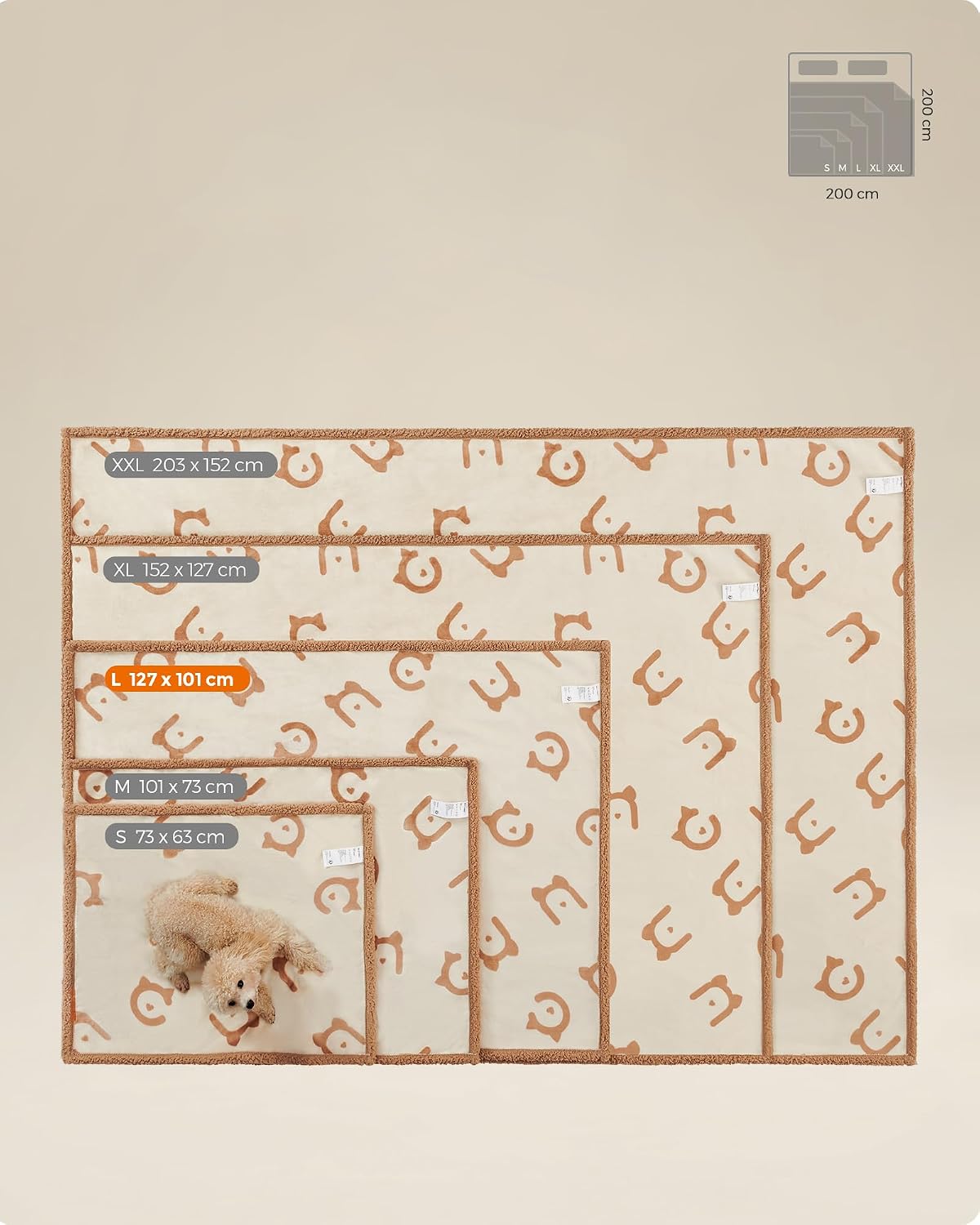 Thumbnail 4 de Feandrea PPB050K01 Waterproof Dog Blanket 127x101 cm