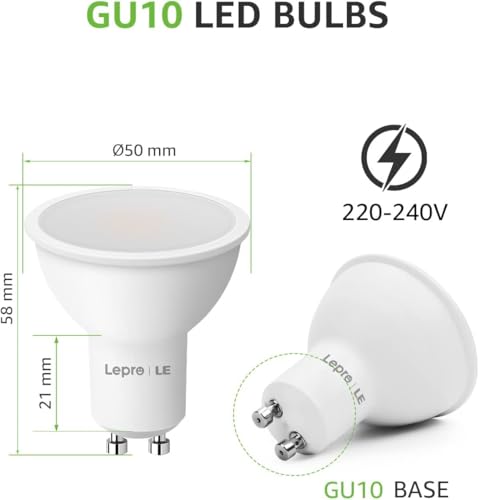 Detalle 2 de Lighting EVER Lepro GU10LED Warmweiß Lampen 4,5 W, 345 lm, 10 Stück – Nicht dimmbar