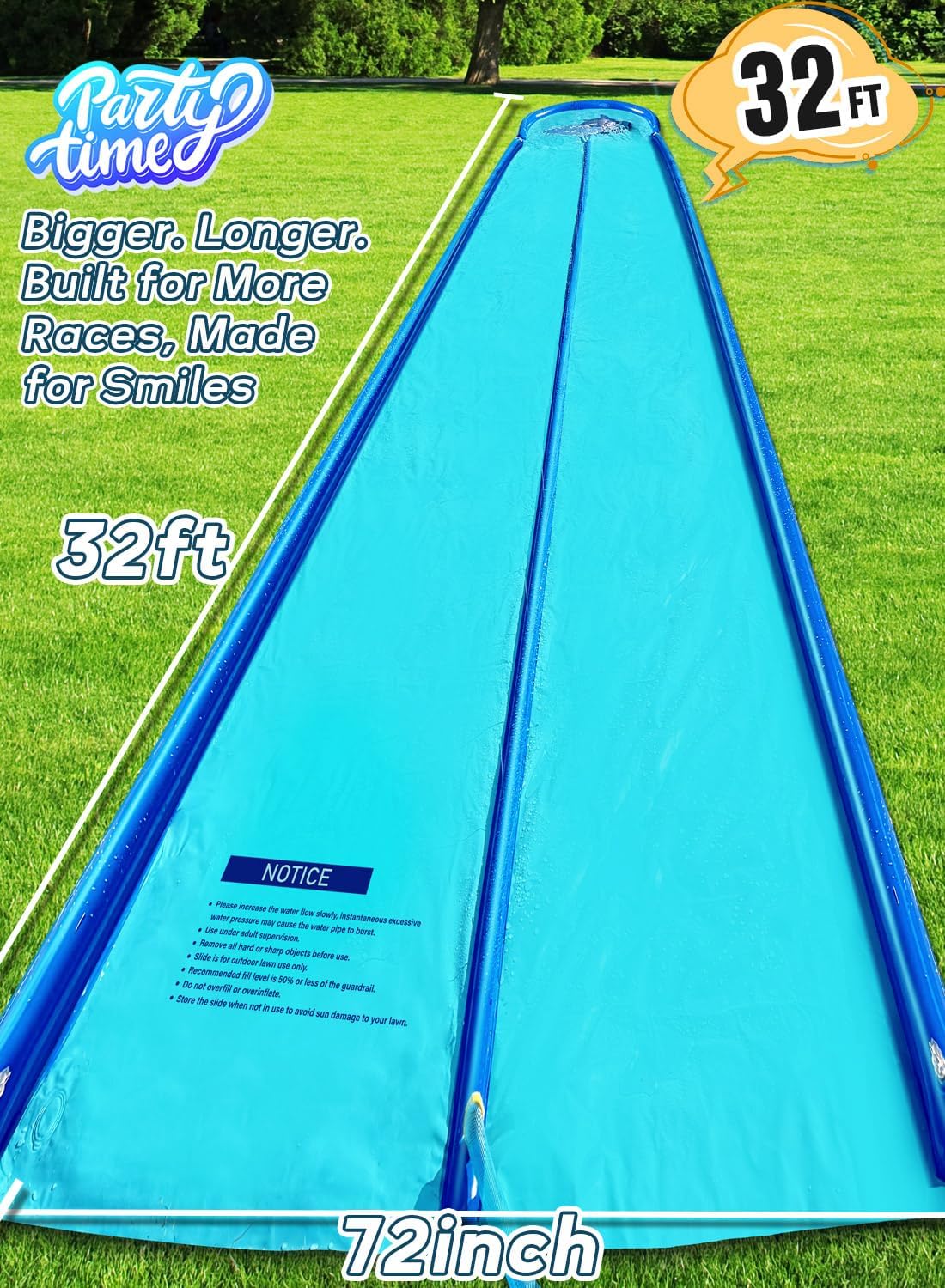 Detalle de Slip and Water Slide for Kids and Adults Backyard with Extra-Large Guard Rails & Dual Sprayers